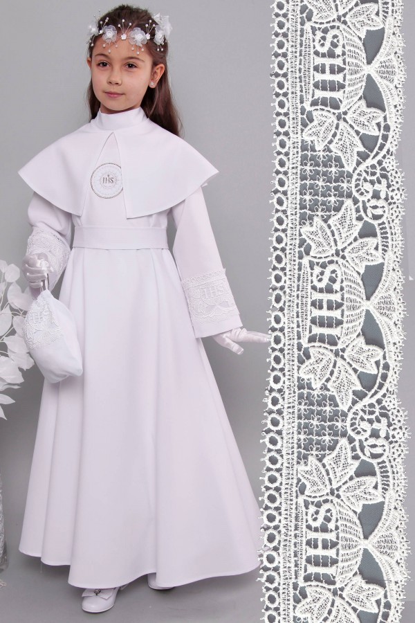 Kommunion albe mit guipure 12/UK-RS - obraz 1