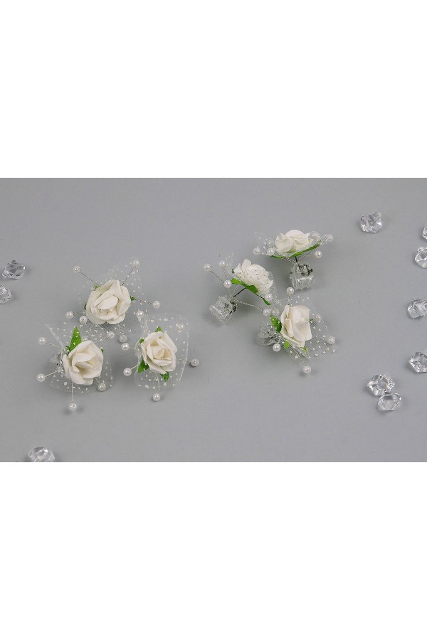 Kommunionsnadel - Cremefarbene Rose - obraz 1