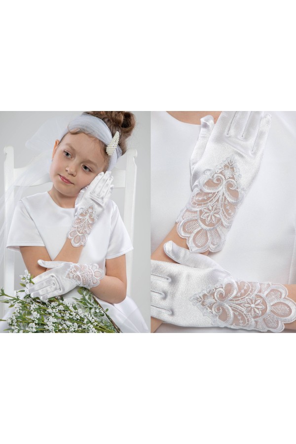 Klassische Kommunionshandschuhe UK-Nr6a - obraz 1