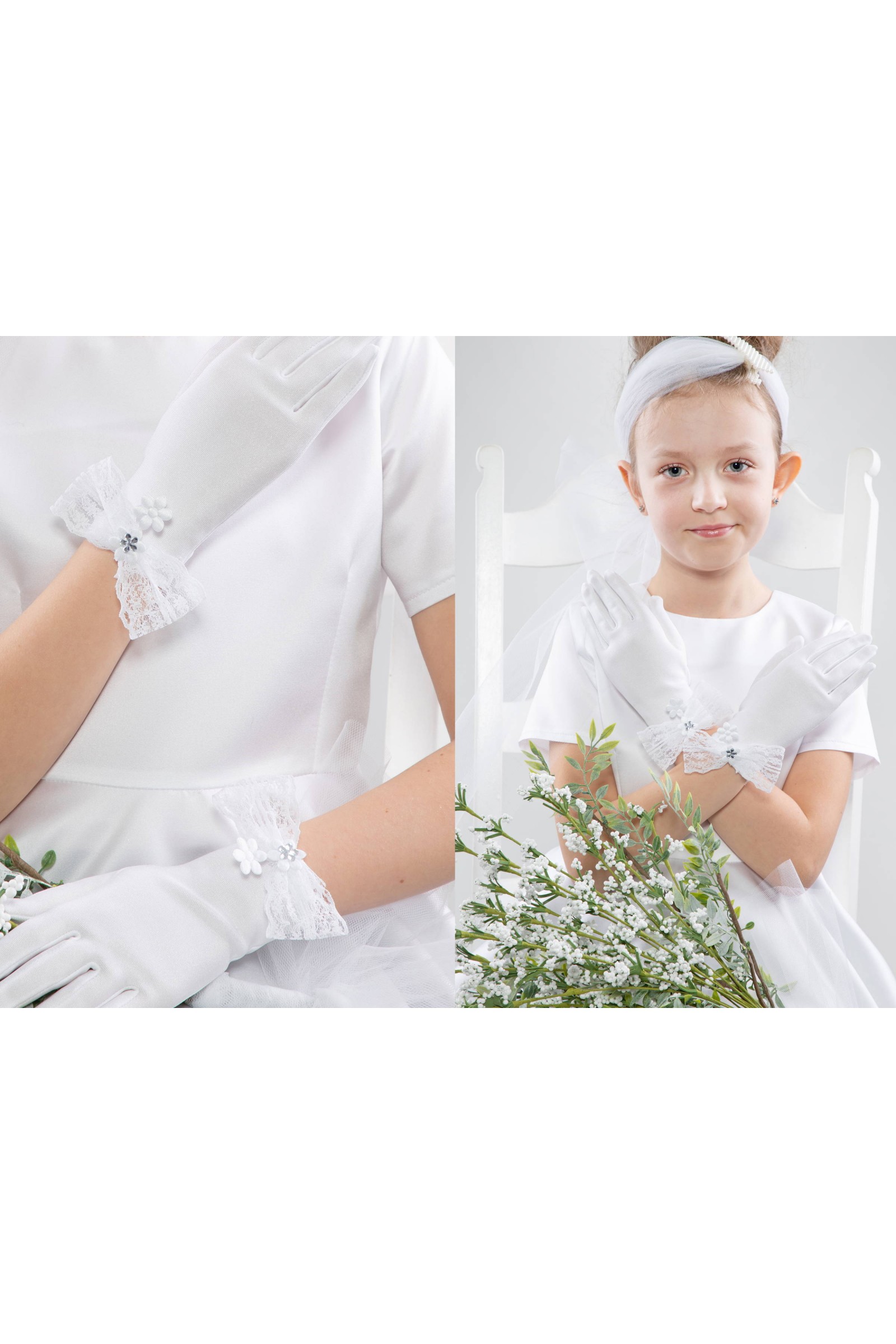 Klassische Kommunionshandschuhe UK-Nr28 - obraz 1