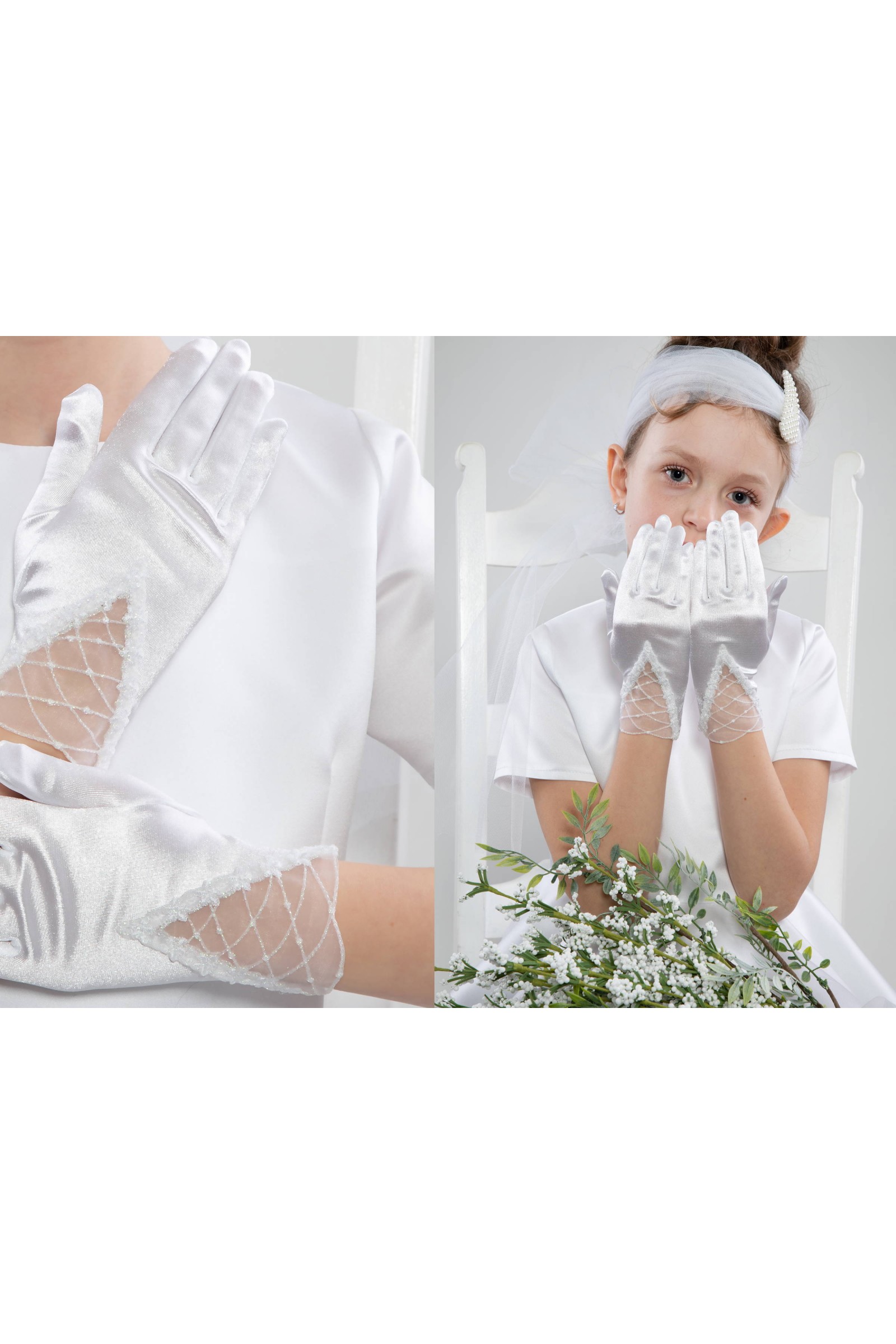 Klassische Kommunionshandschuhe UK-Nr19 - obraz 3