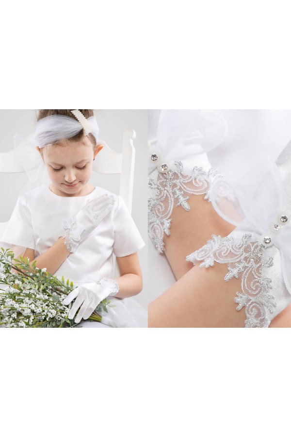 Klassische Kommunionshandschuhe UK-Nr26A - obraz 3