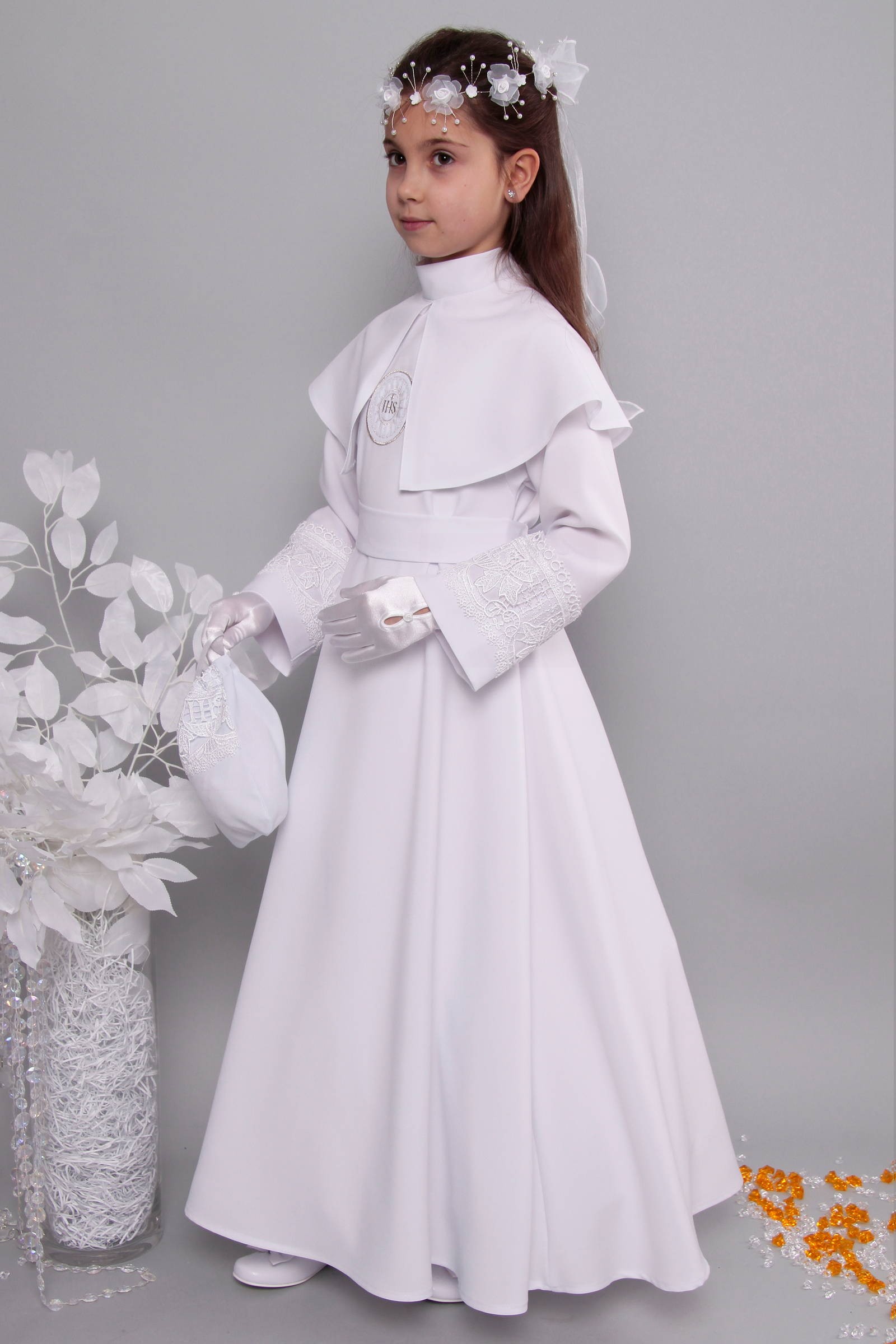 Kommunion albe mit guipure 12/UK-RS - obraz 2