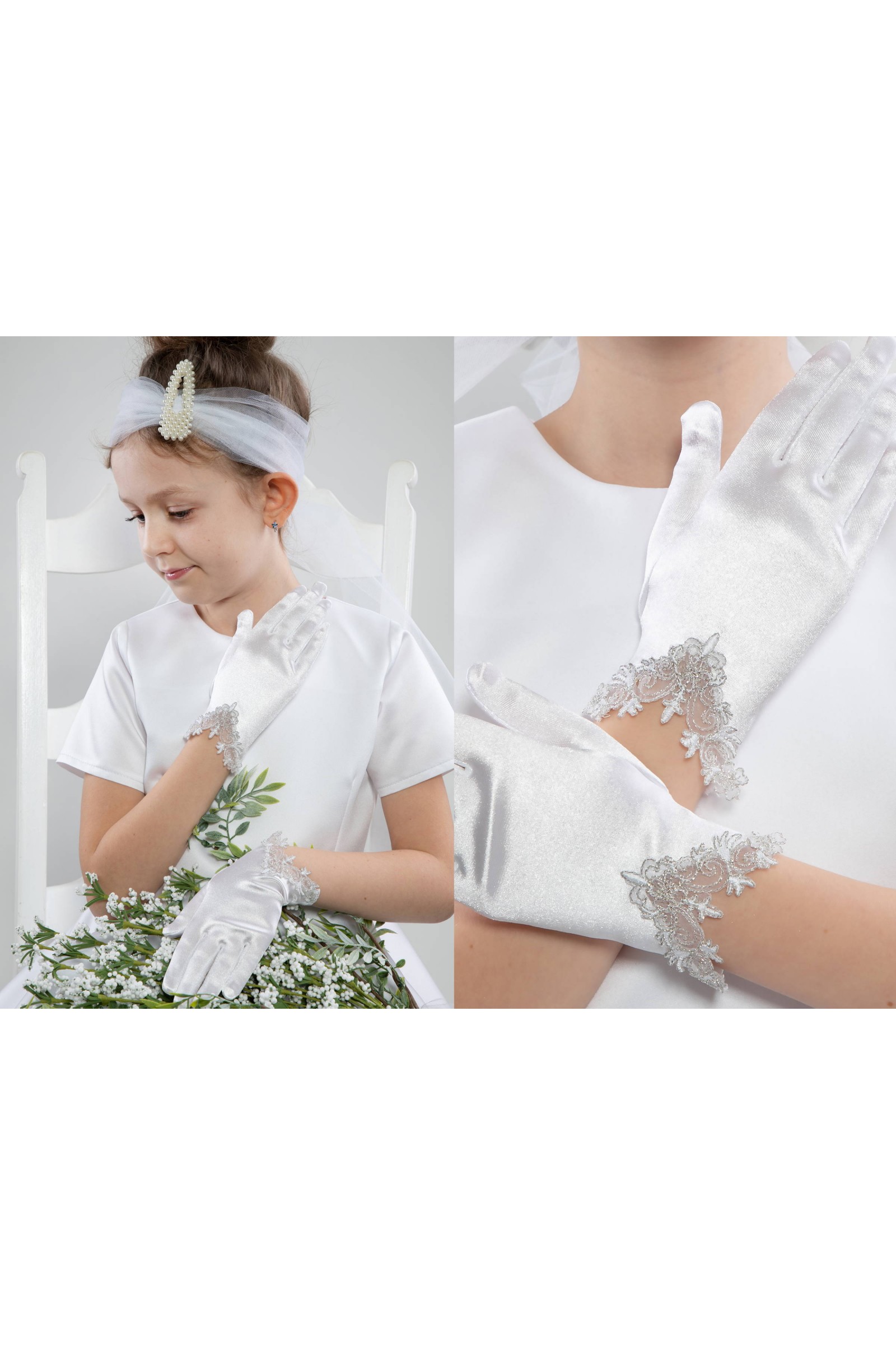 Klassische Kommunionshandschuhe UK-Nr26 - obraz 1