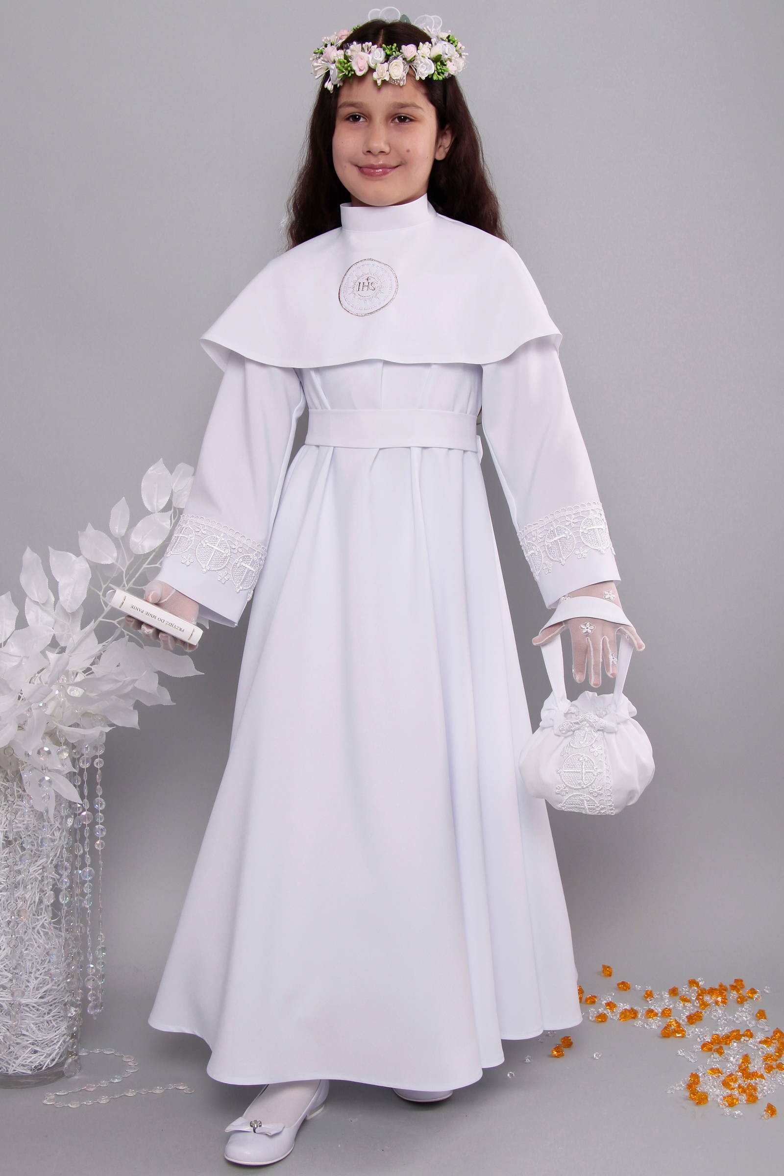 Kommunion albe mit guipure 6/UK-RS2 - obraz 3