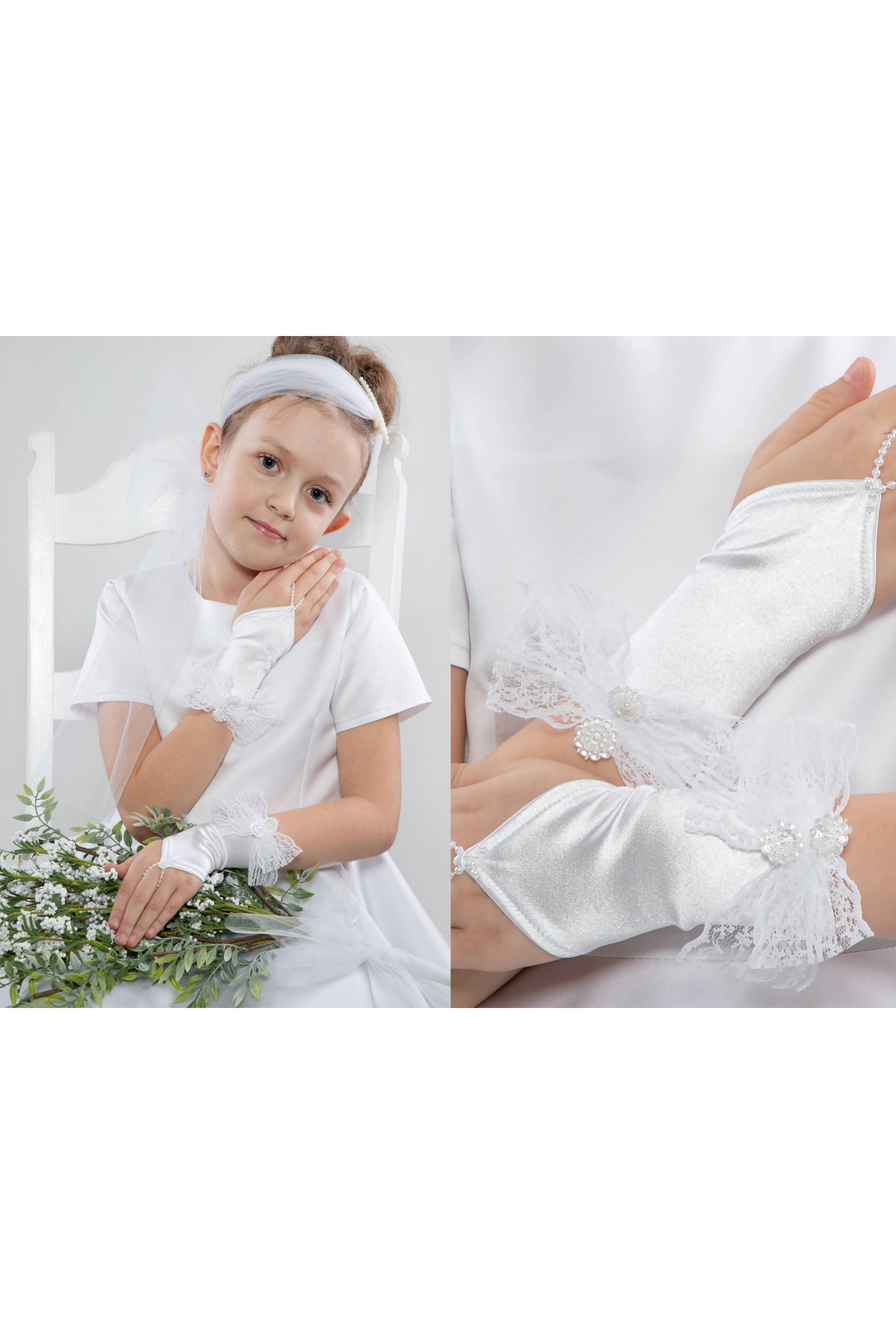 Kommunion-Fingerhandschuhe UK-Nr3/p Kommunion-Fingerhandschuhe UK-Nr3/p - obraz 1