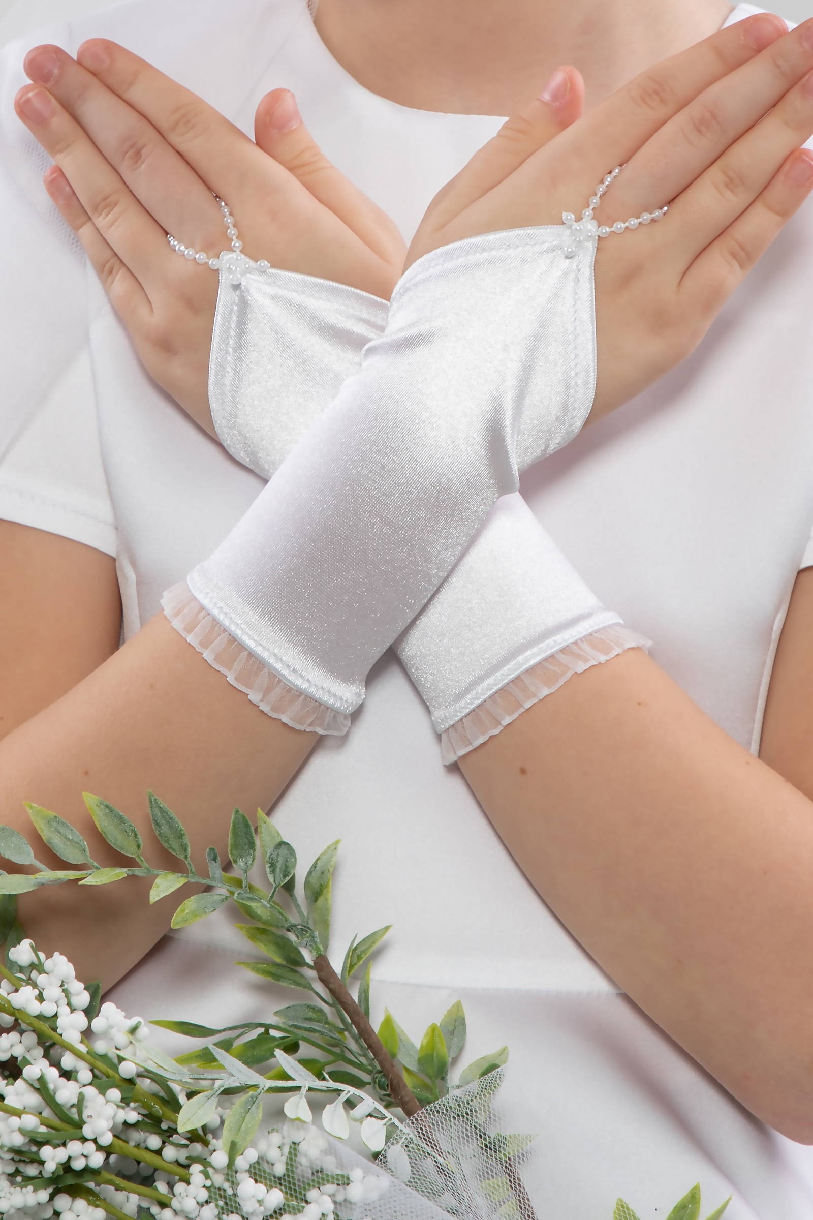 Kommunion-Fingerhandschuhe UK-Nr24/p - obraz 0