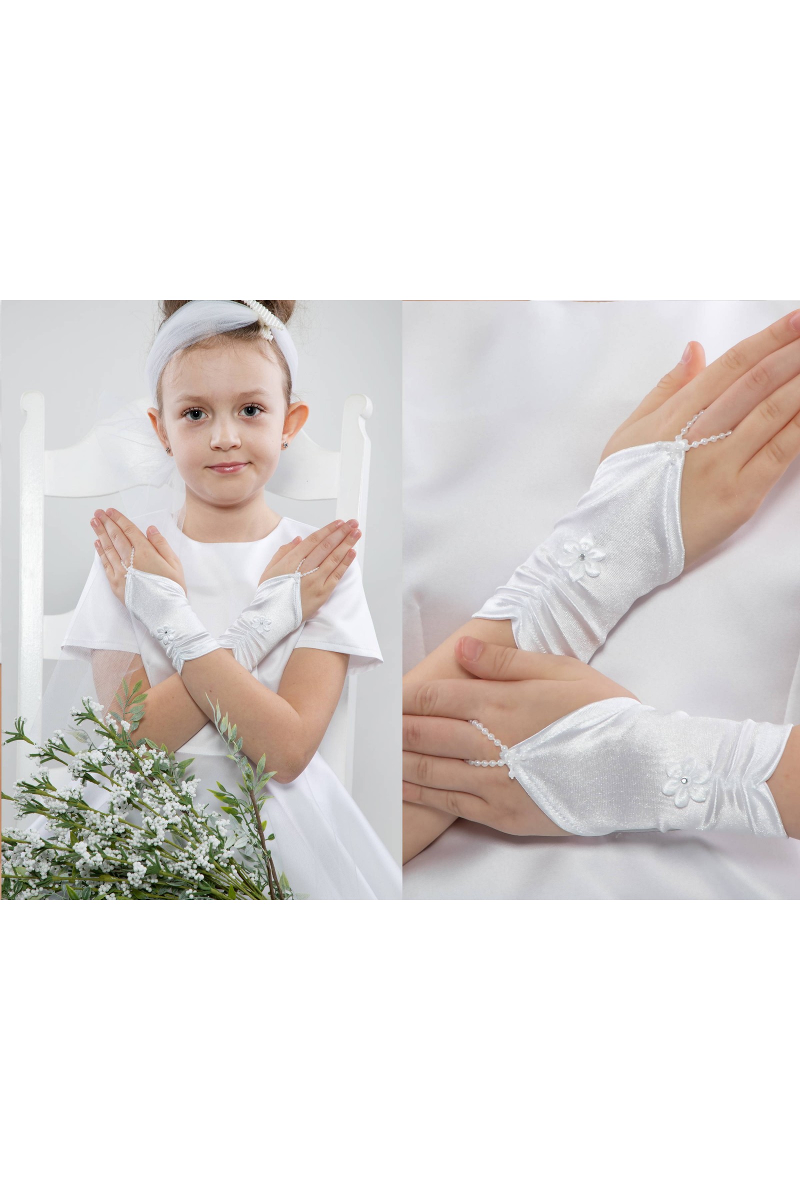 Kommunion-Fingerhandschuhe UK-Nr5/p - obraz 3