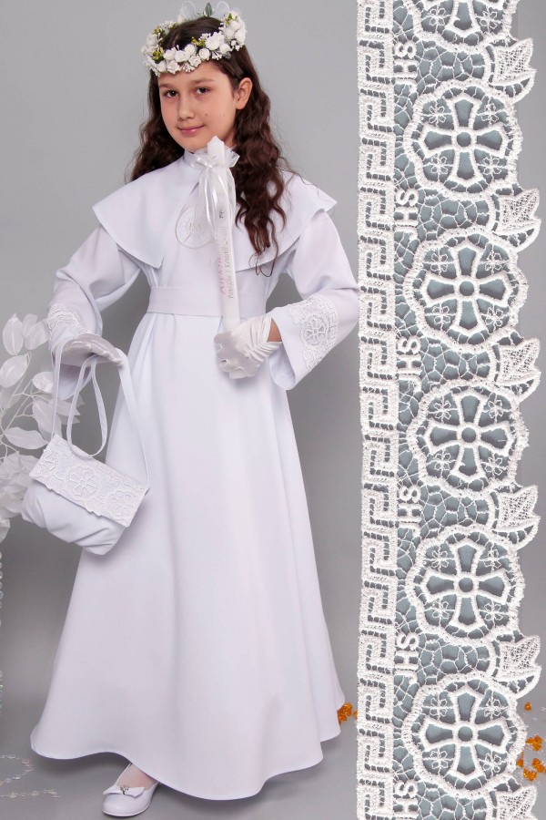 Kommunion albe mit guipure 13/UK-RS - obraz 1