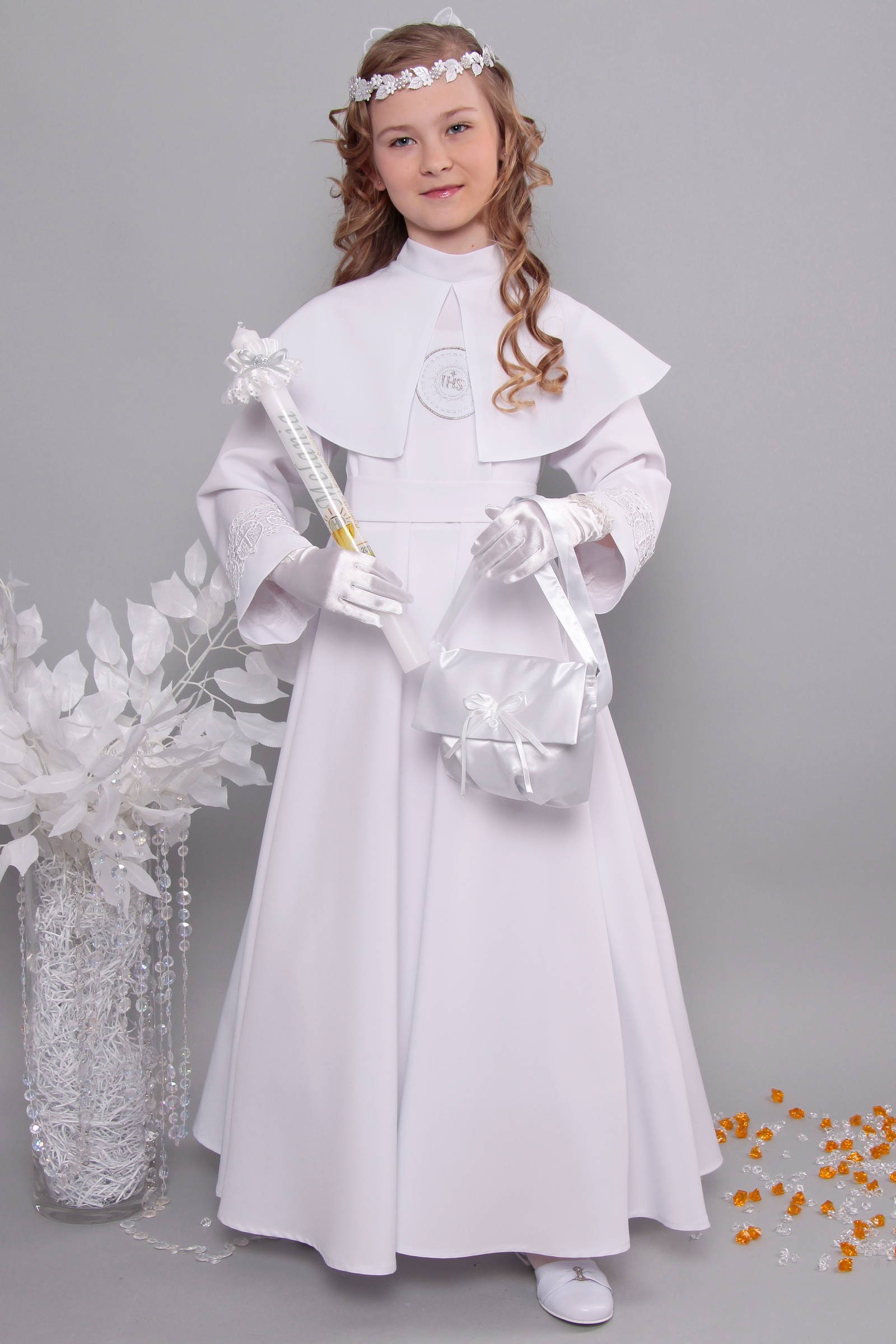 Kommunion albe mit guipure 14/UK-RS - obraz 3