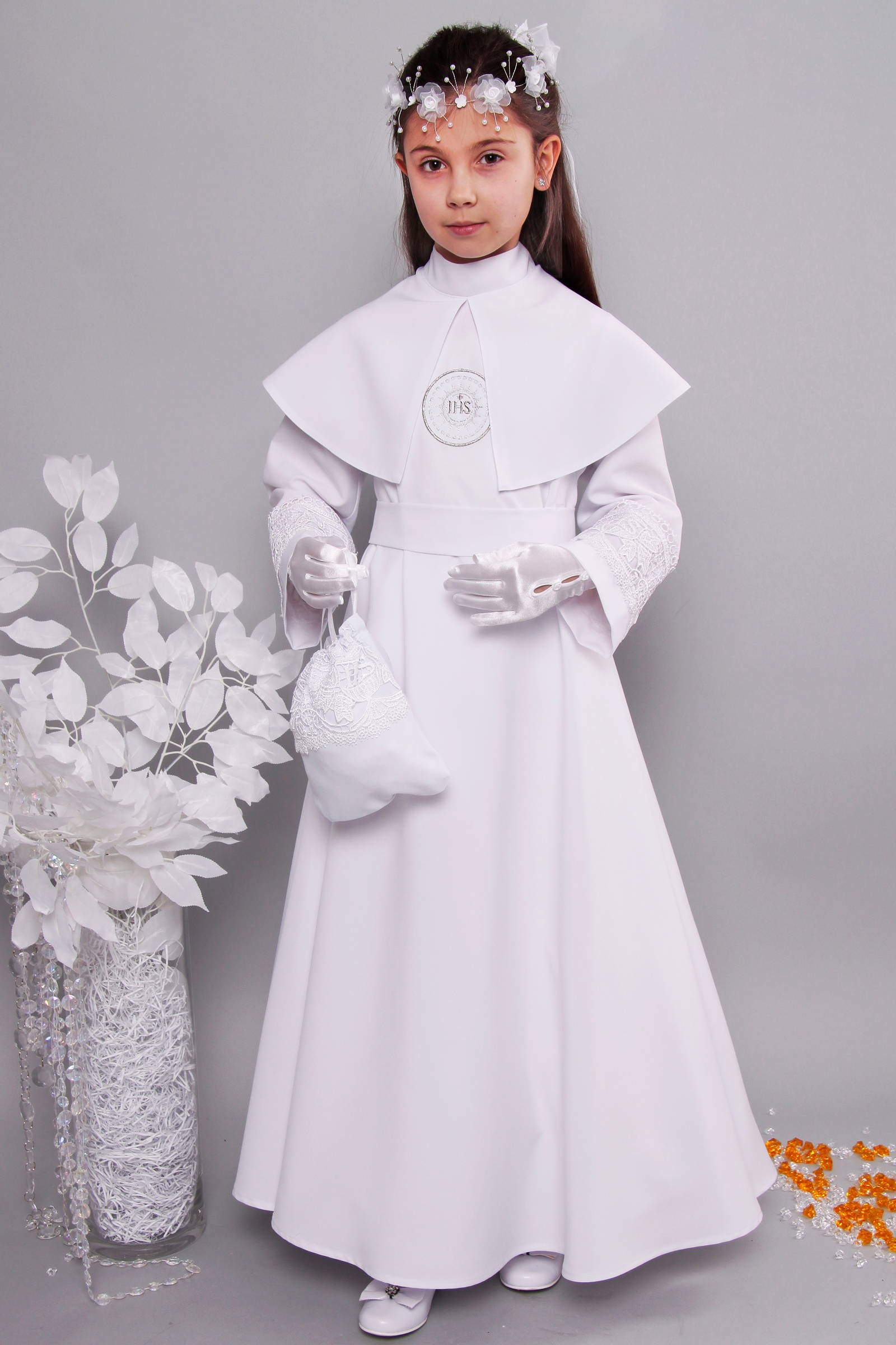 Kommunion albe mit guipure 12/UK-RS - obraz 4