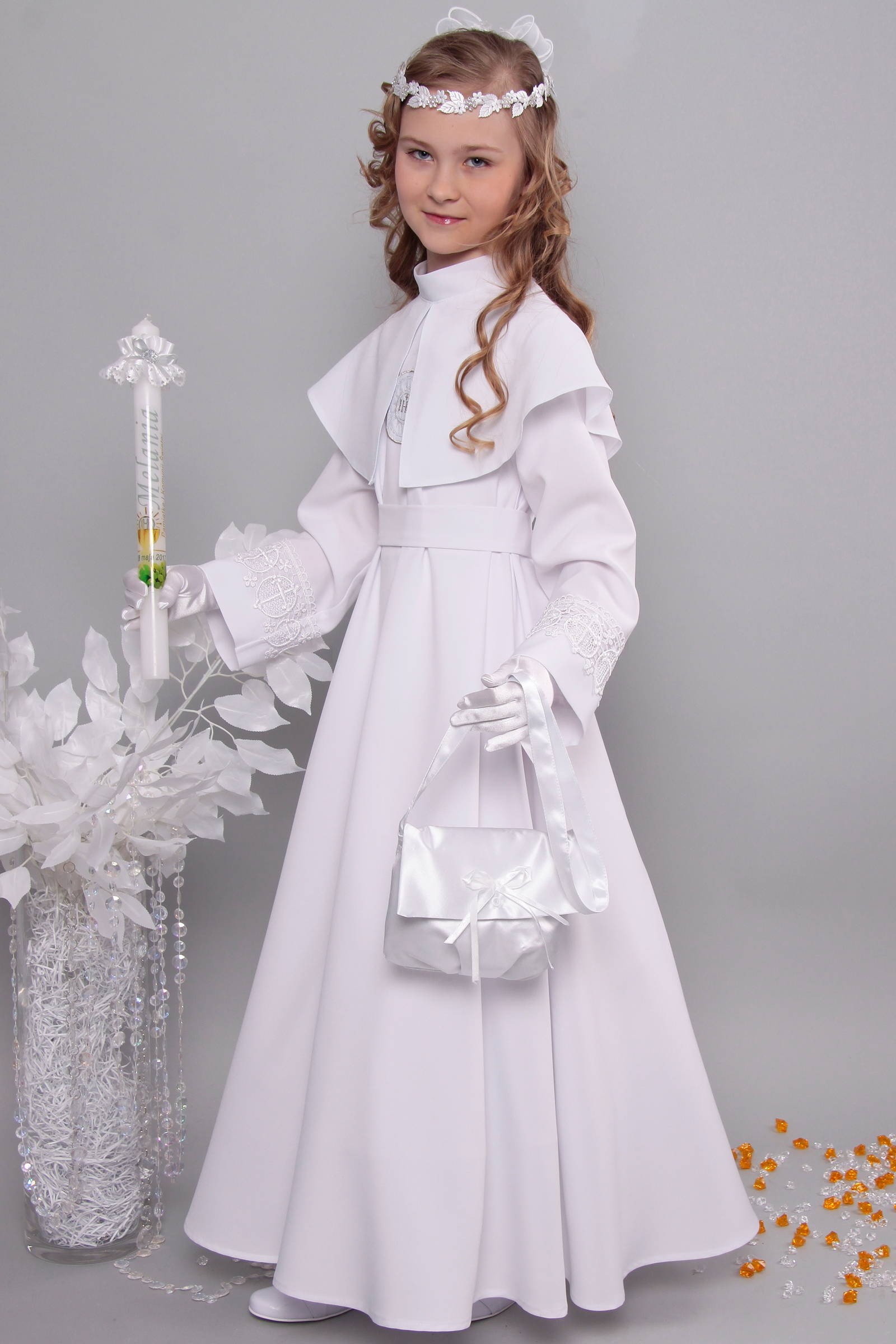 Kommunion albe mit guipure 14/UK-RS - obraz 4