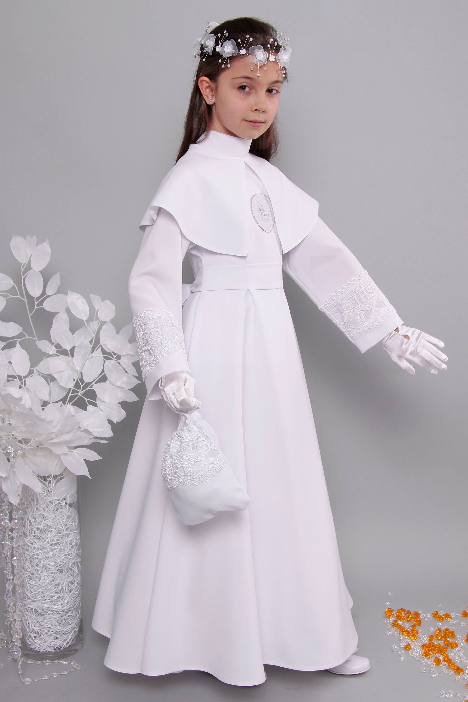 Kommunion albe mit guipure 12/UK-RS - obraz 5