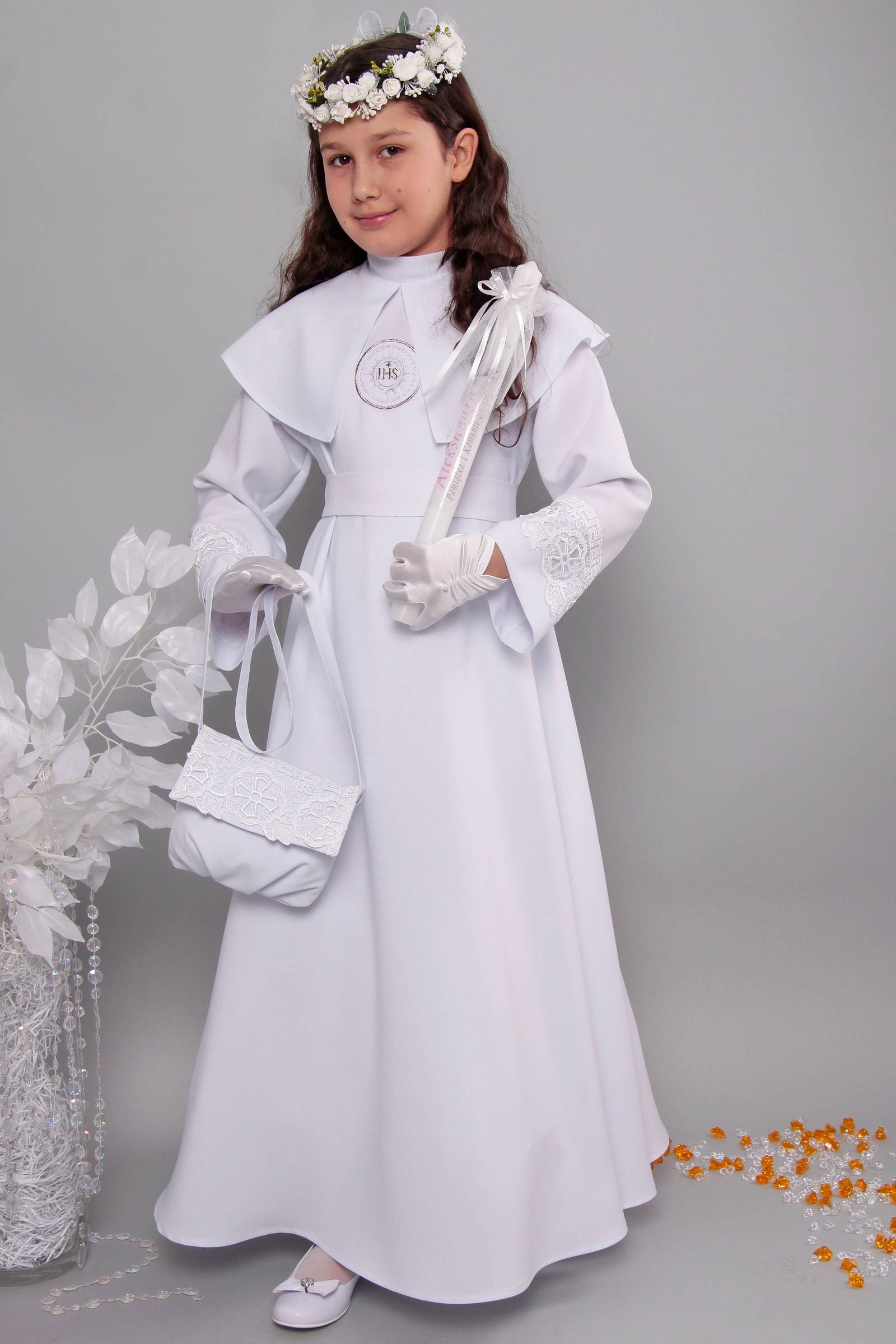 Kommunion albe mit guipure 13/UK-RS - obraz 4