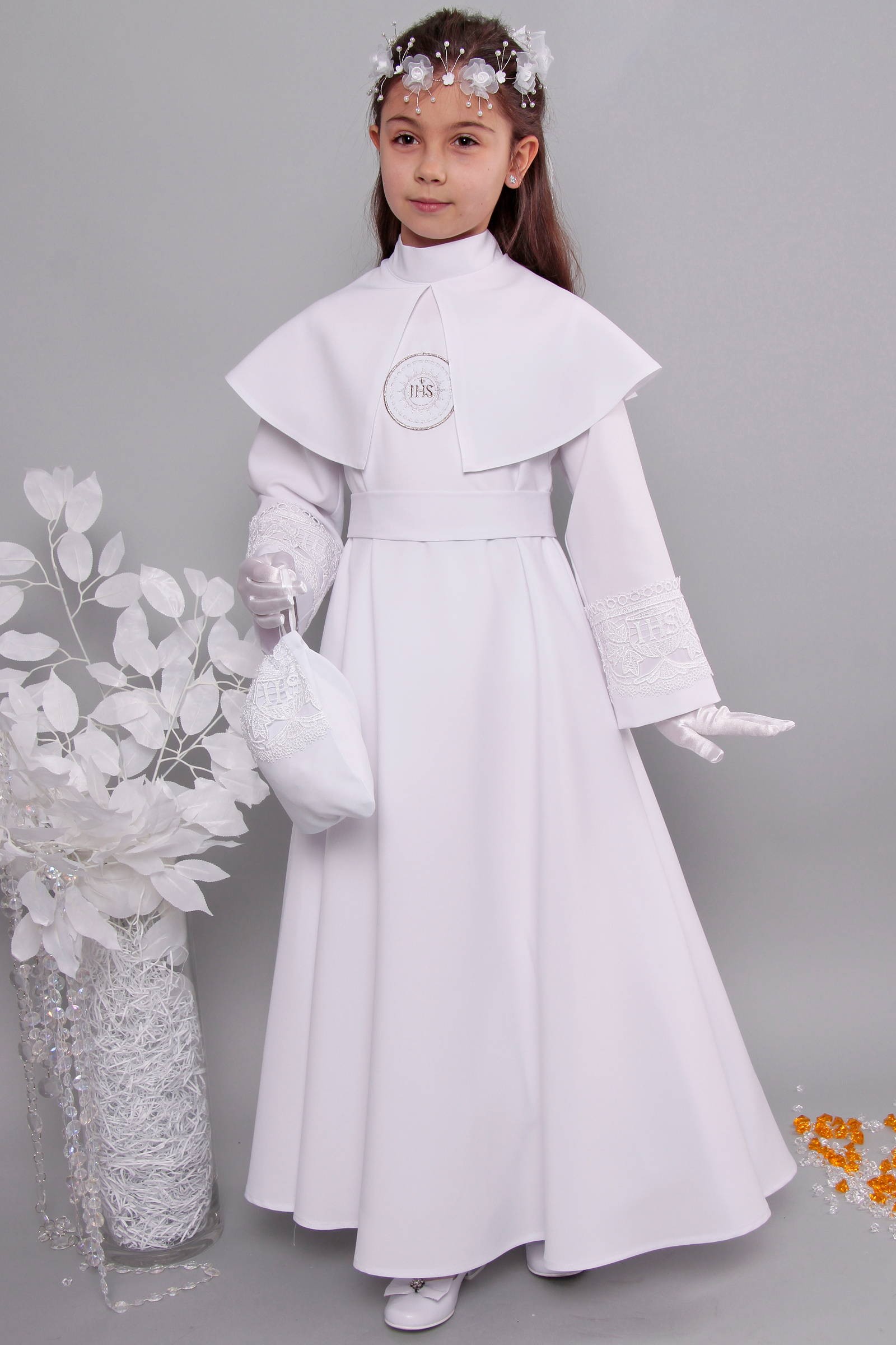 Kommunion albe mit guipure 12/UK-RS - obraz 6