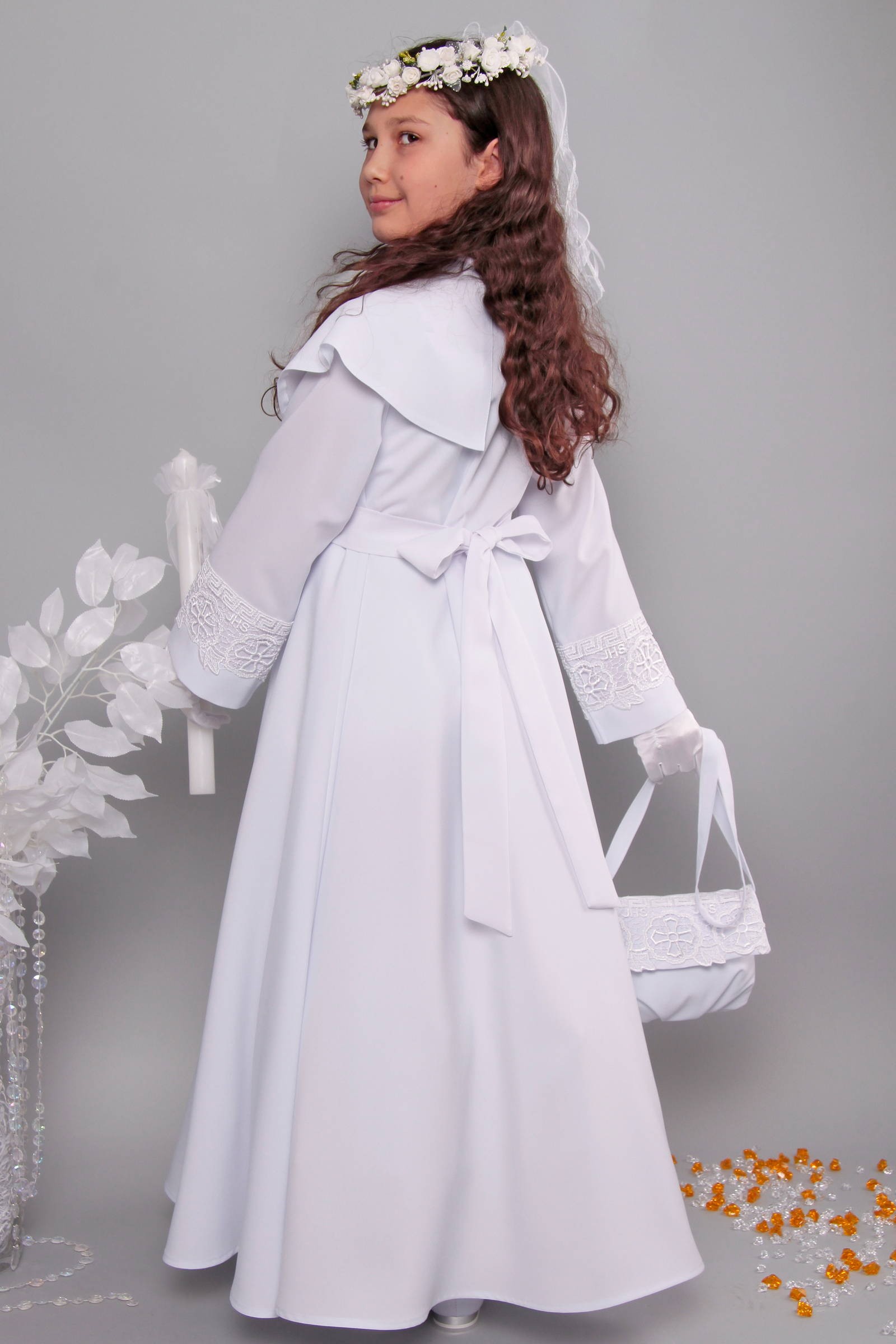 Kommunion albe mit guipure 13/UK-RS - obraz 5