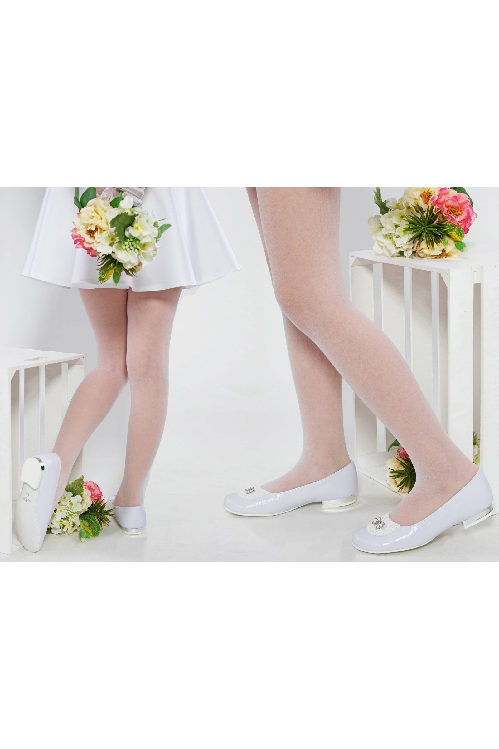 Elegante Kommunionsstrumpfhose - Glatt - obraz 3