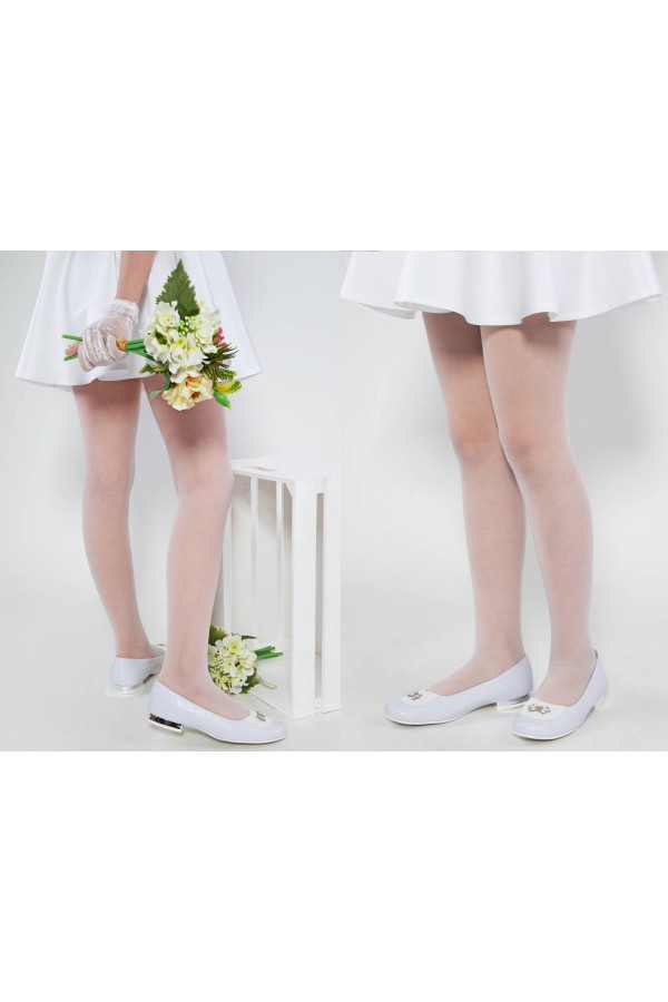 Elegante Kommunionsstrumpfhose - Glatt - obraz 4