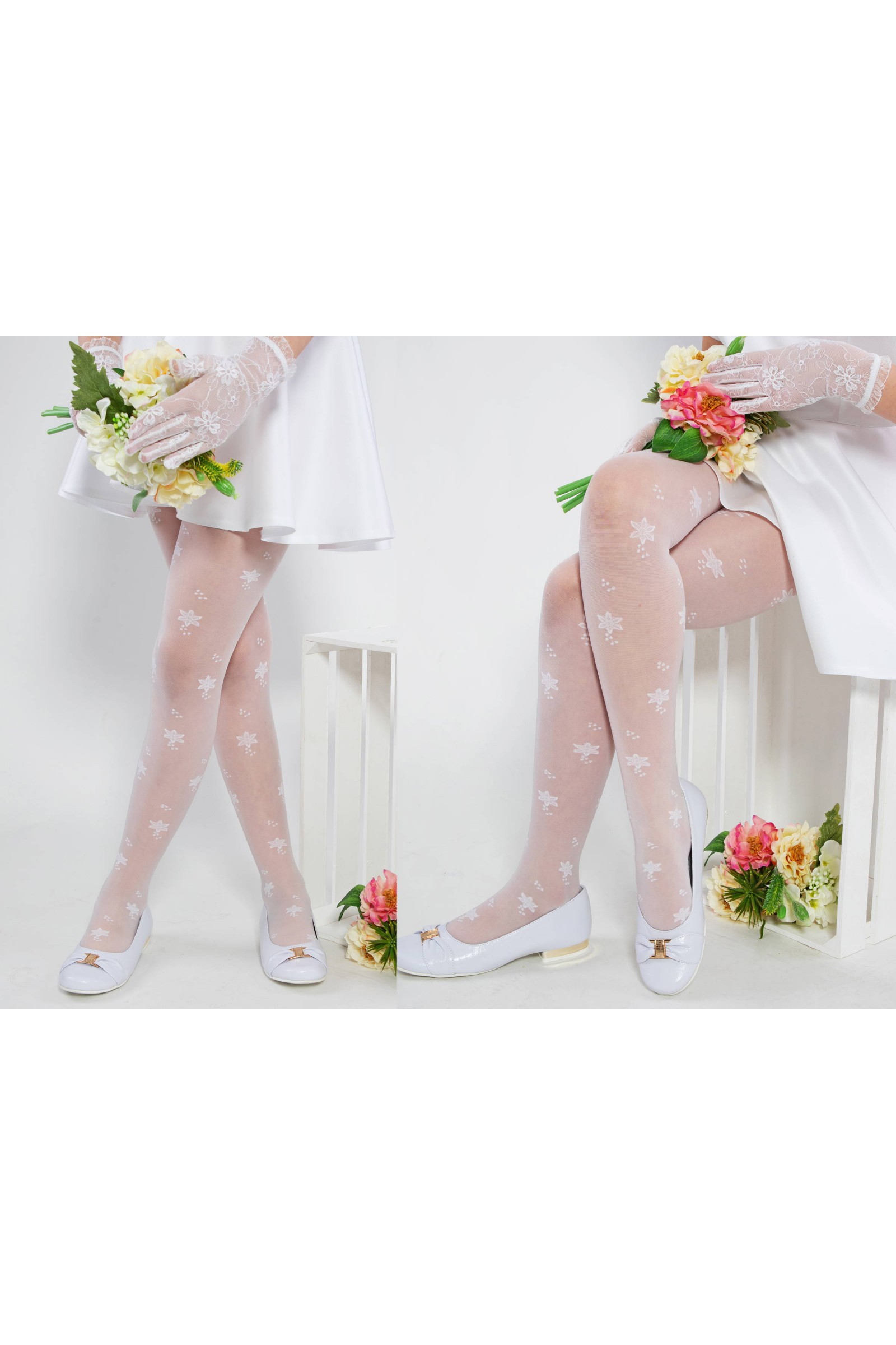 Elegante Kommunionsstrumpfhose - Sara G - obraz 2