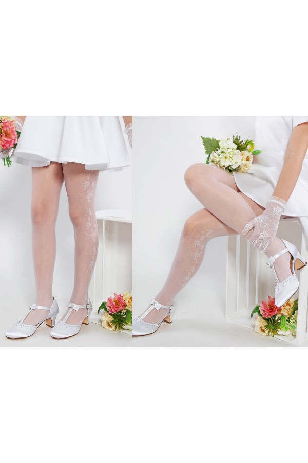 Elegante Kommunionsstrumpfhose - Patricia Motiv 2 - obraz 3