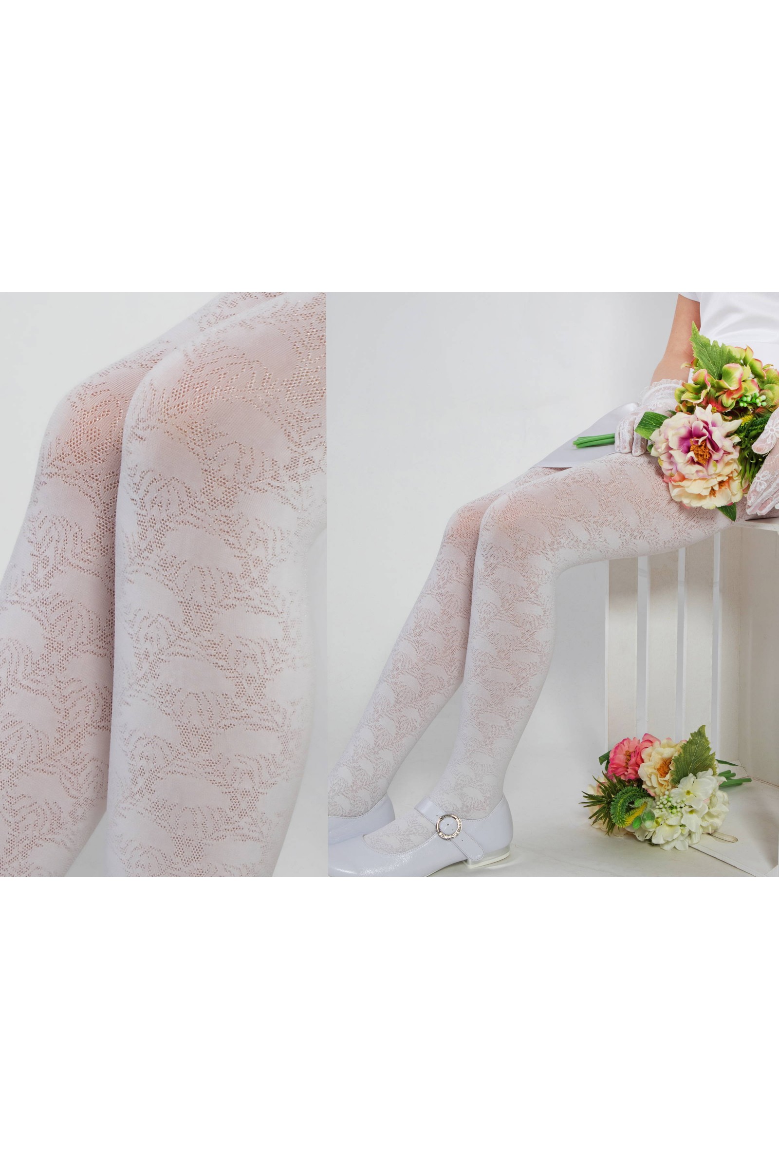 Elegante Kommunionsstrumpfhose - Susanna beim Aufwärmen - obraz 1