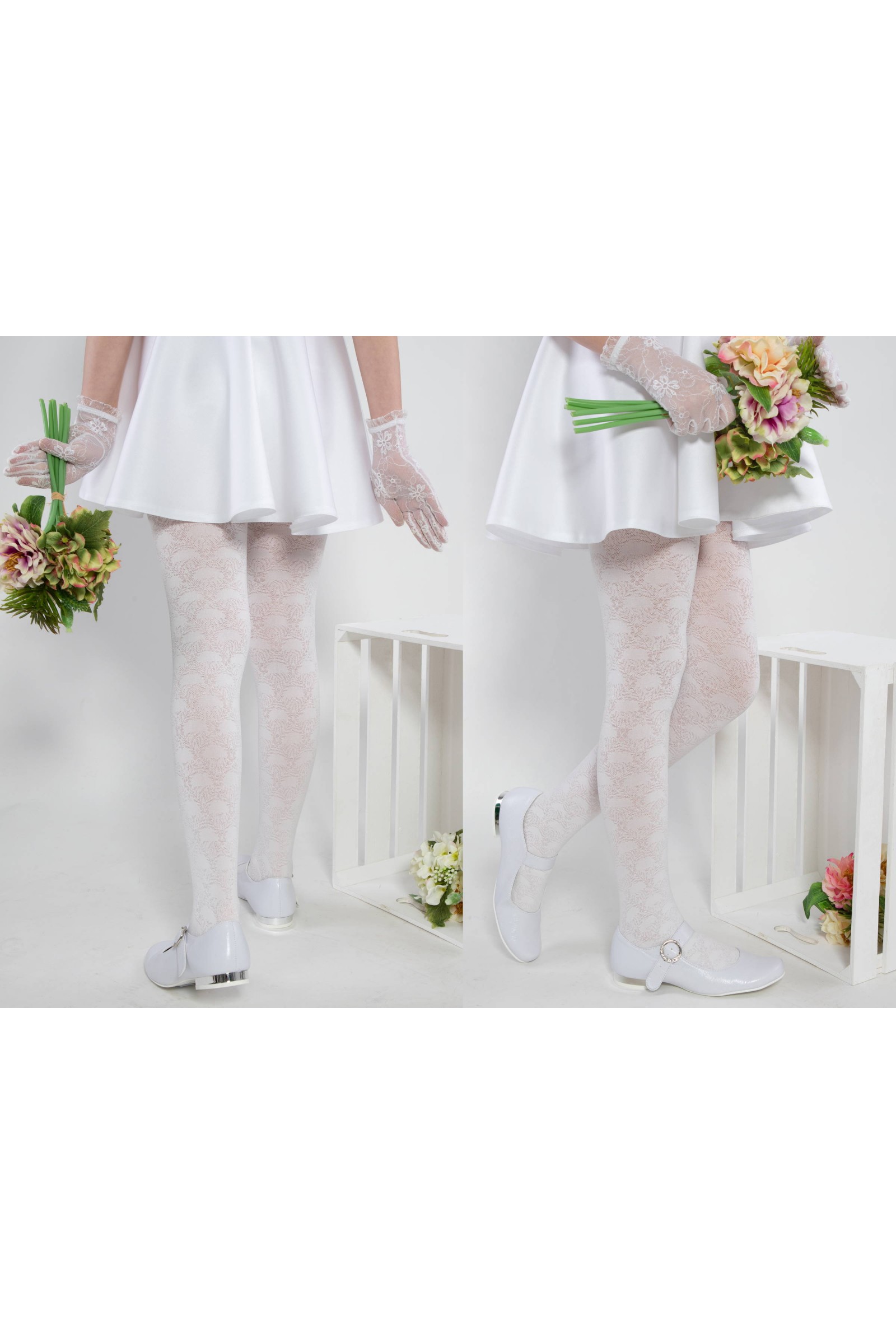 Elegante Kommunionsstrumpfhose - Susanna beim Aufwärmen - obraz 5