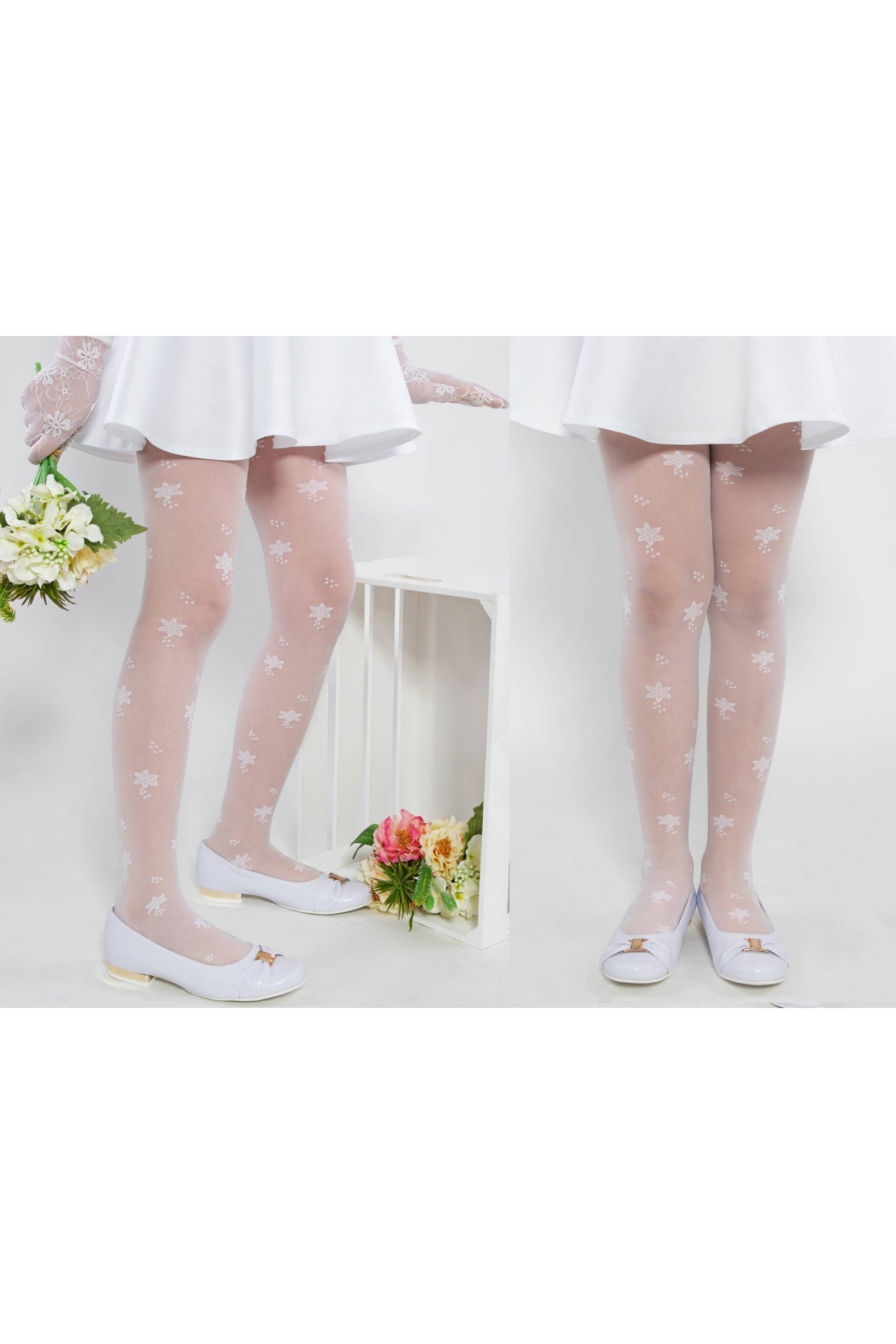 Elegante Kommunionsstrumpfhose - Sara G - obraz 4