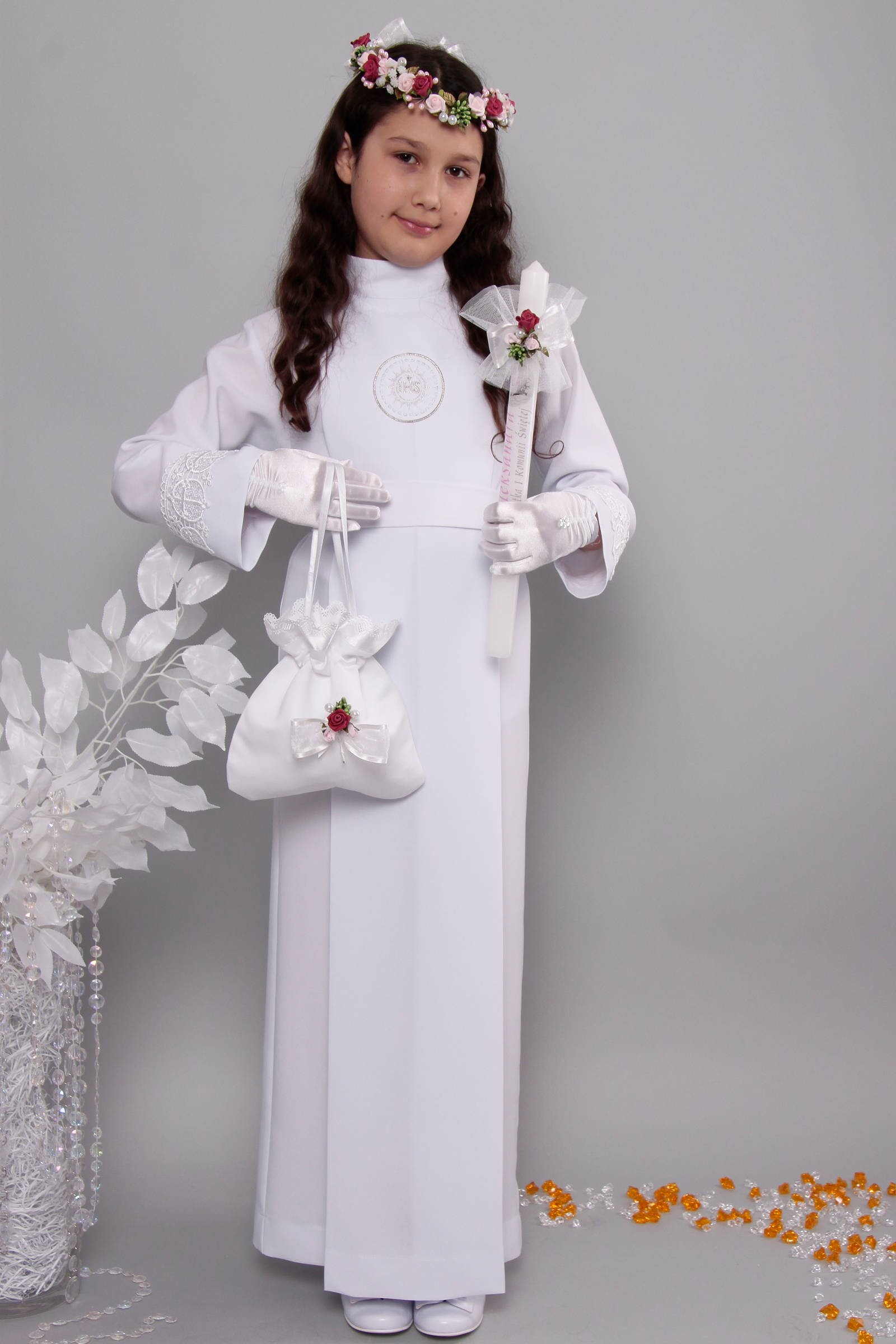 Kommunion albe mit guipure 13a/UK-K - obraz 1