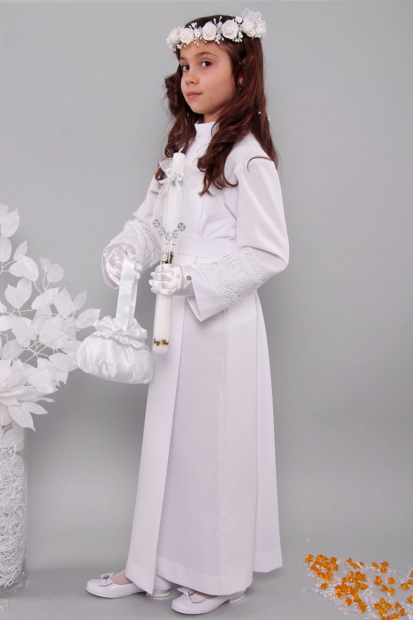 Kommunion albe mit guipure 11a/UK-K - obraz 1