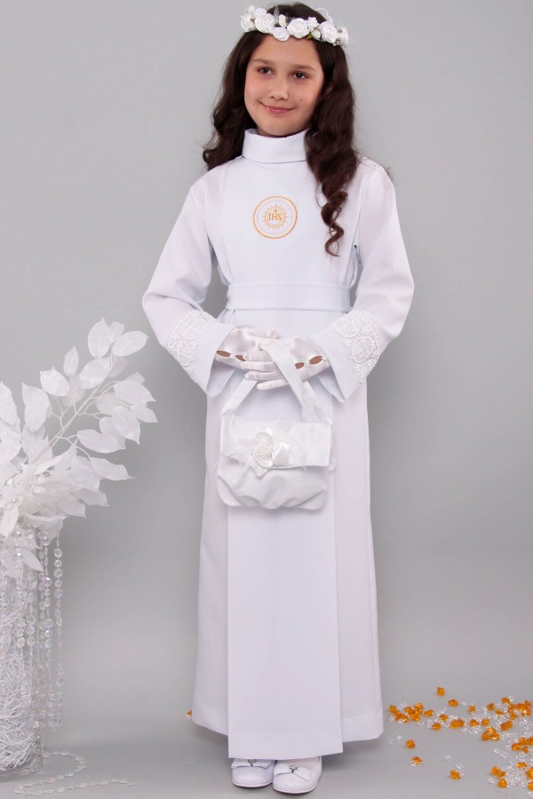 Kommunion albe mit guipure 18a/UK-K - obraz 1