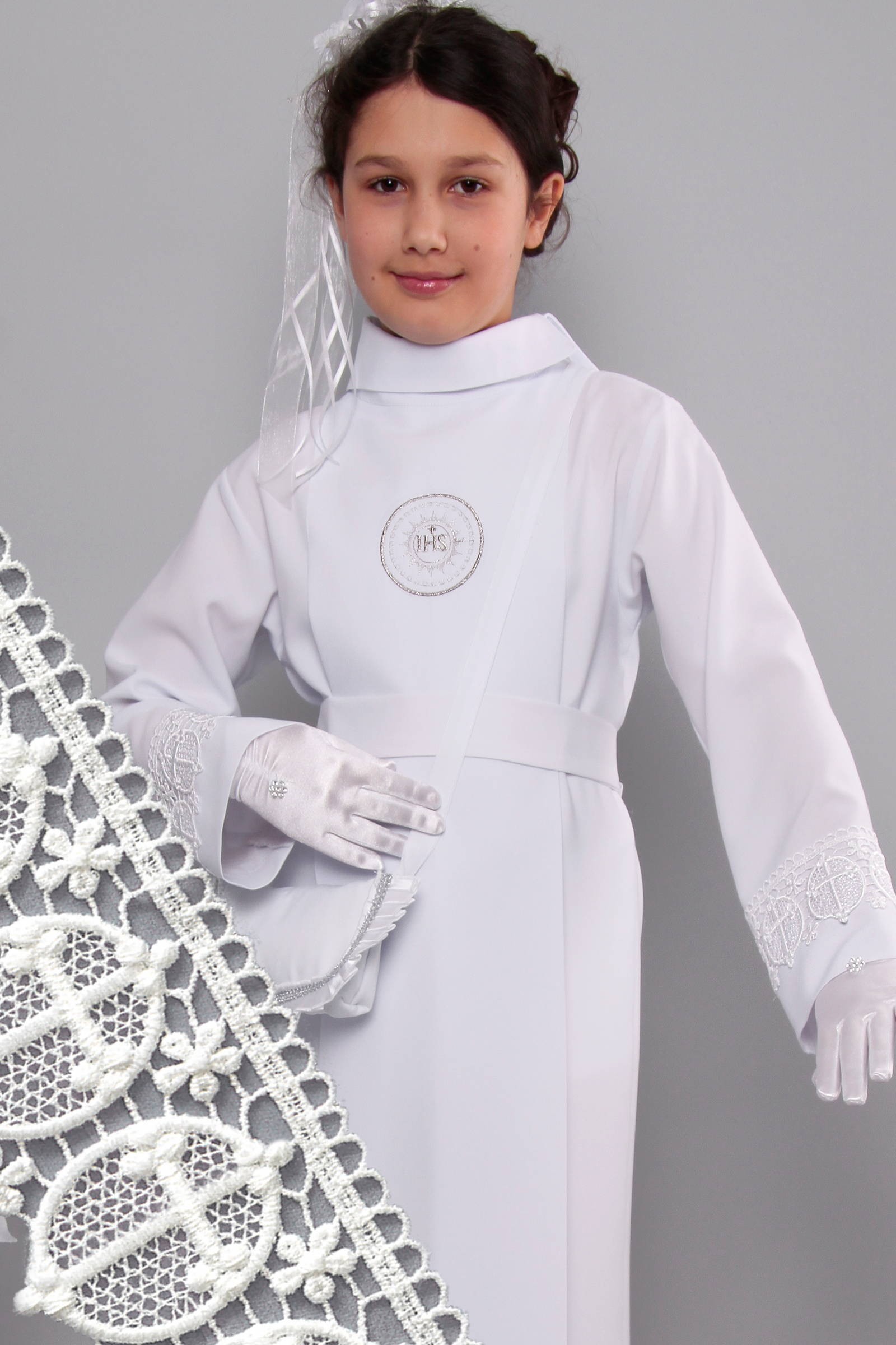 Kommunion albe mit guipure 16a/UK-K - obraz 0