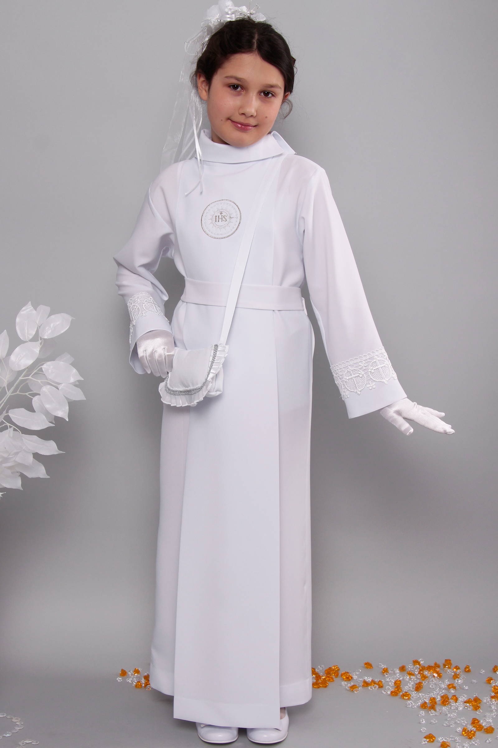 Kommunion albe mit guipure 16a/UK-K - obraz 1