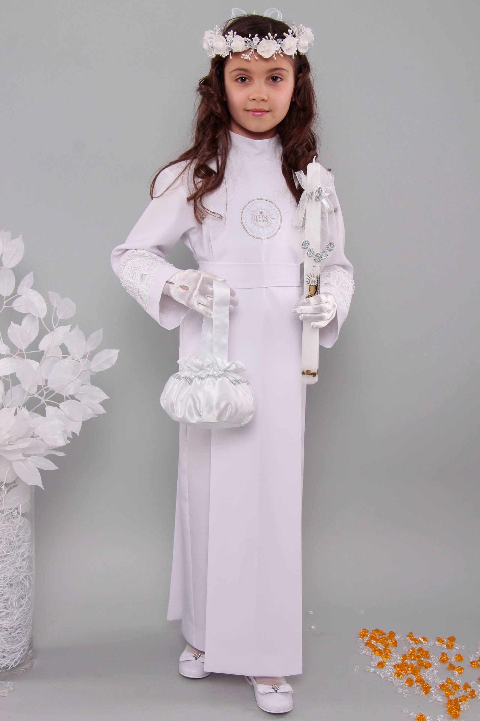 Kommunion albe mit guipure 11a/UK-K - obraz 2