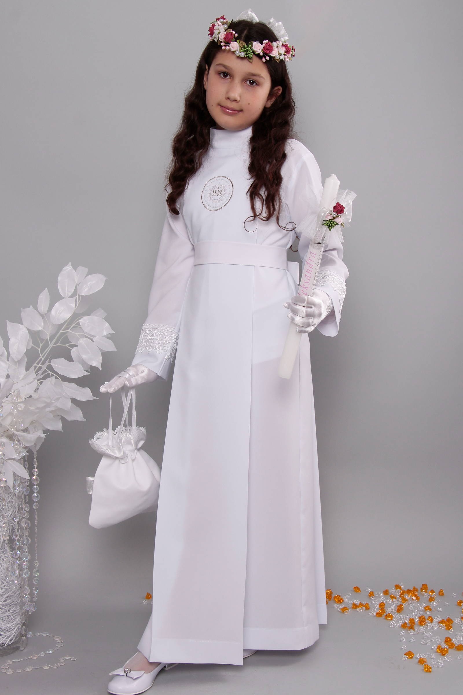 Kommunion albe mit guipure 13a/UK-K - obraz 2