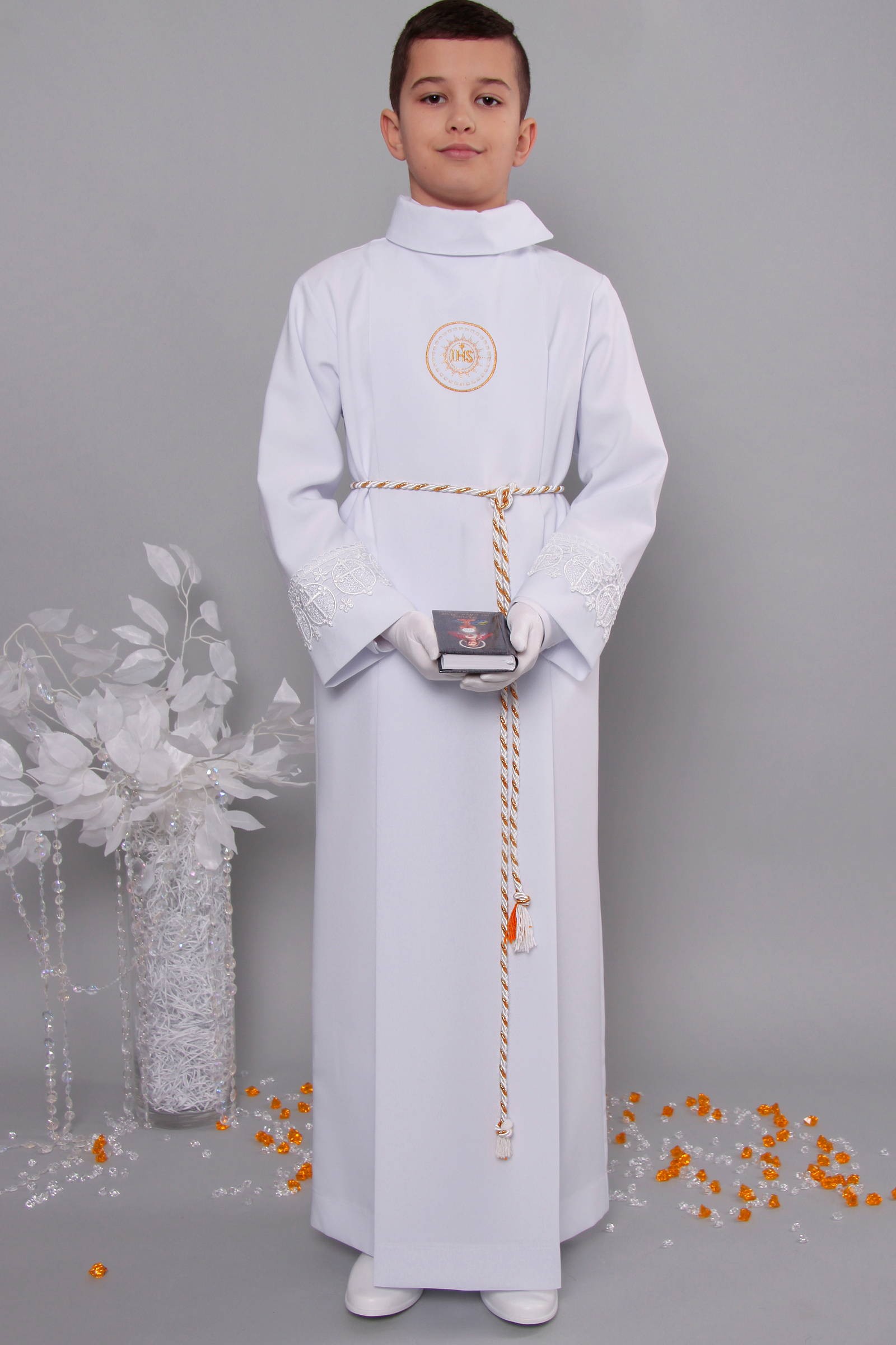 Kommunion albe mit guipure 18/UK-K - obraz 1