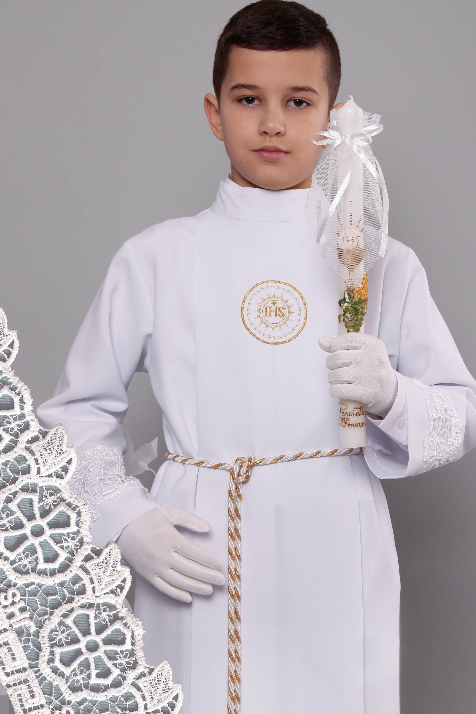 Kommunion albe mit guipure 12/UK-K - obraz 0