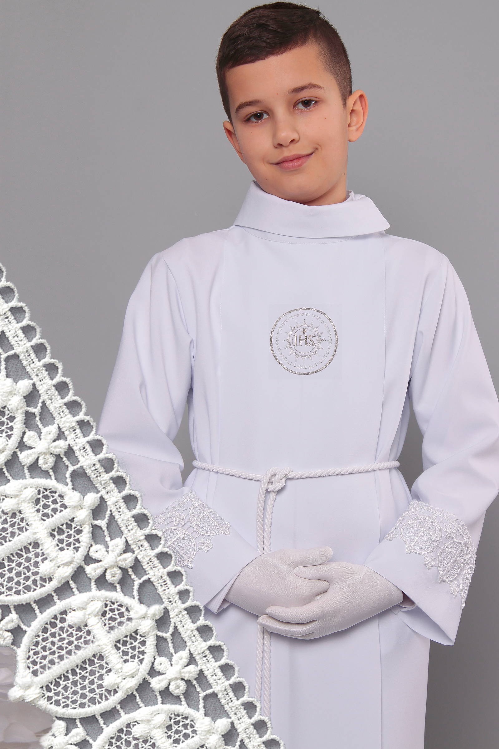 Kommunion albe mit guipure 16/UK-K - obraz 0