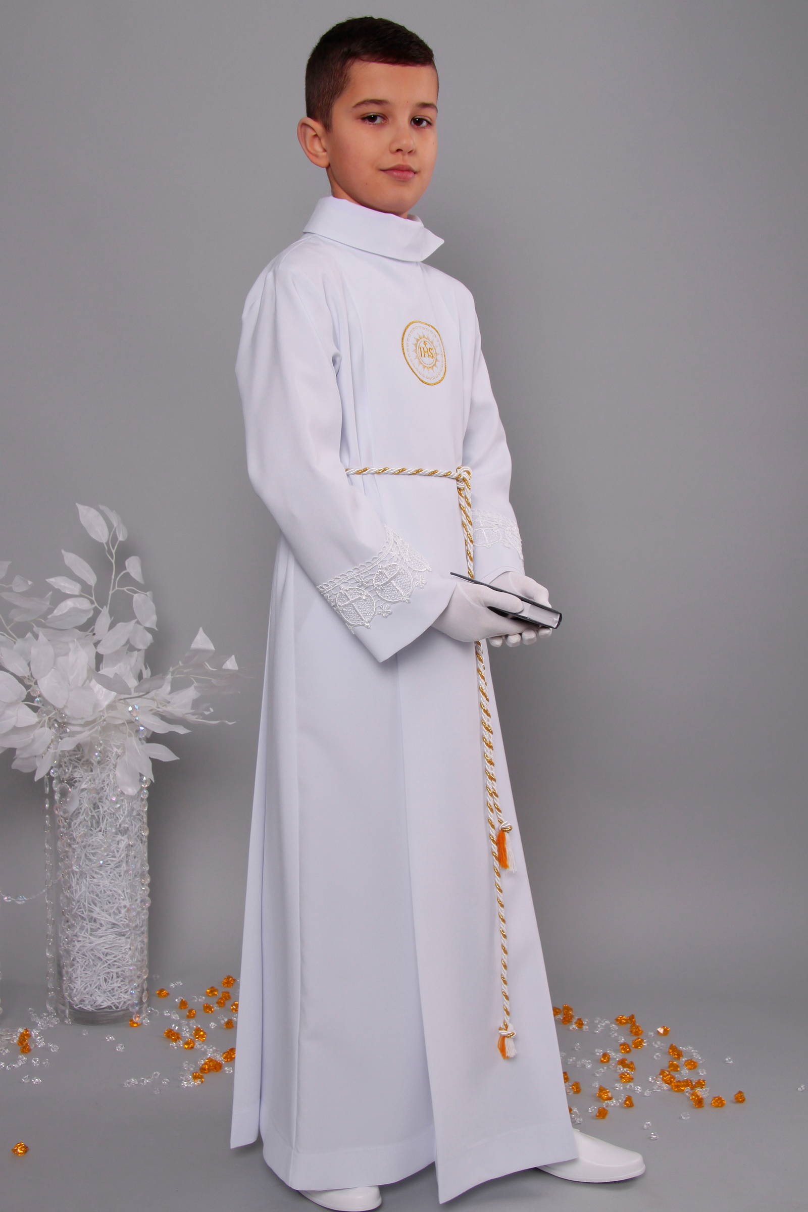 Kommunion albe mit guipure 18/UK-K - obraz 2