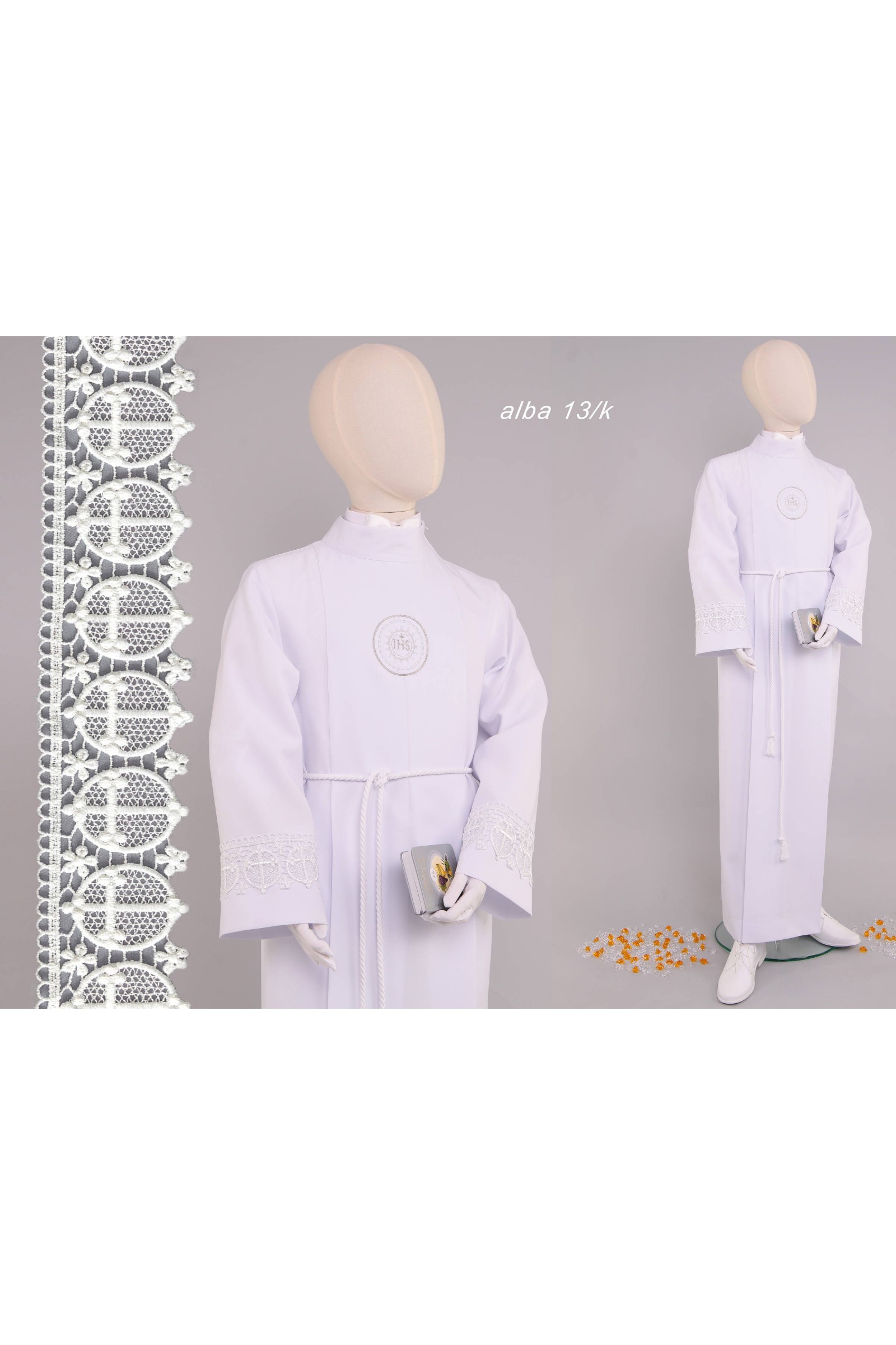 Kommunion albe mit guipure 13/UK-K - obraz 1