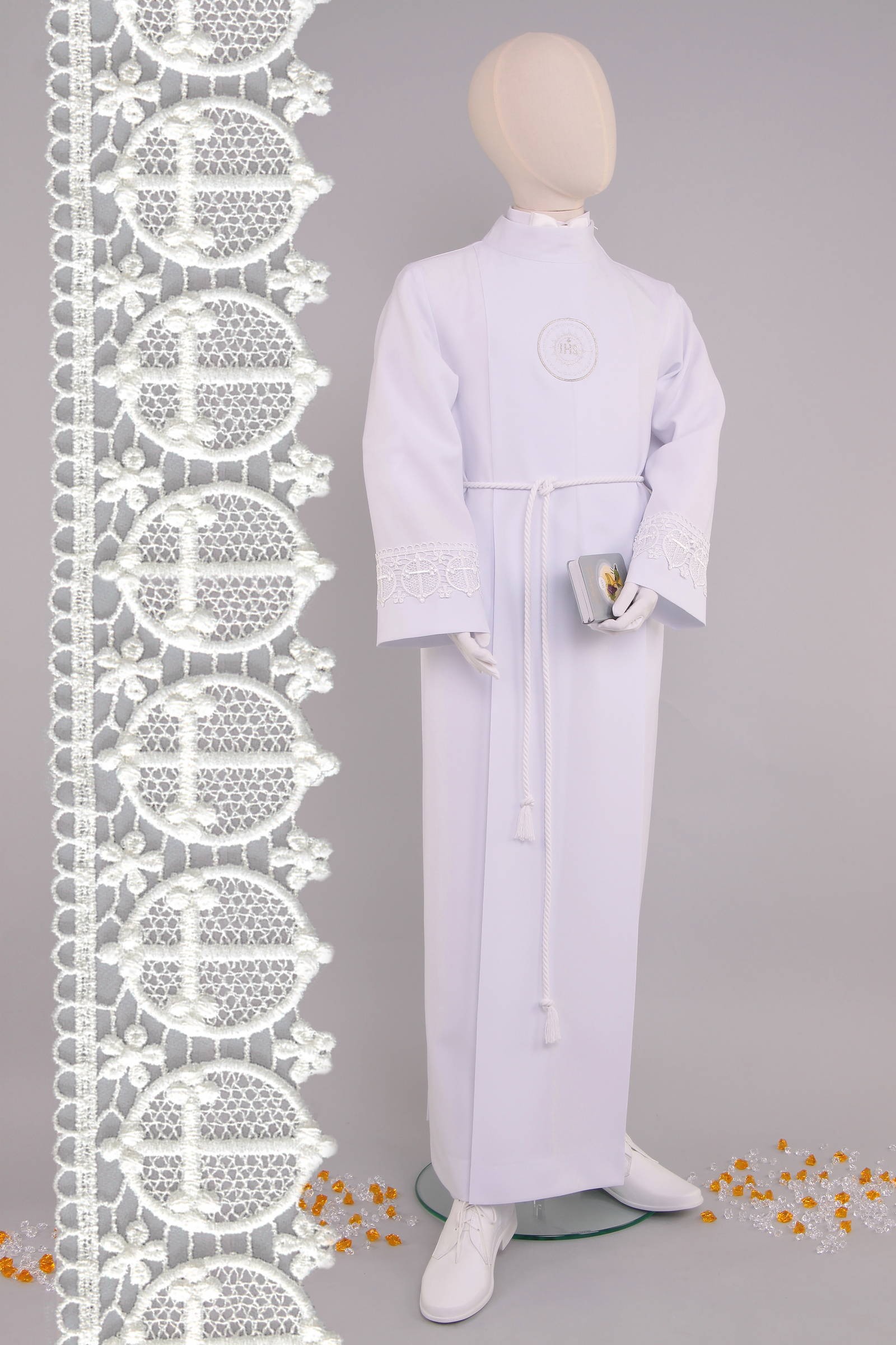 Kommunion albe mit guipure 13/UK-K - obraz 0