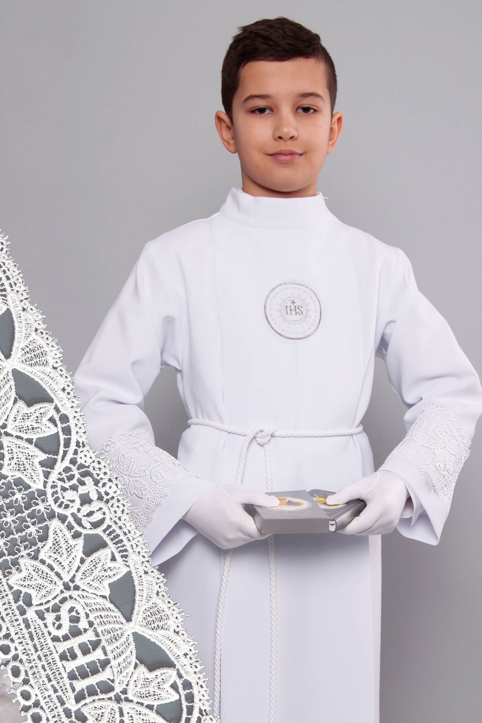 Kommunion albe mit guipure 11/UK-K - obraz 0