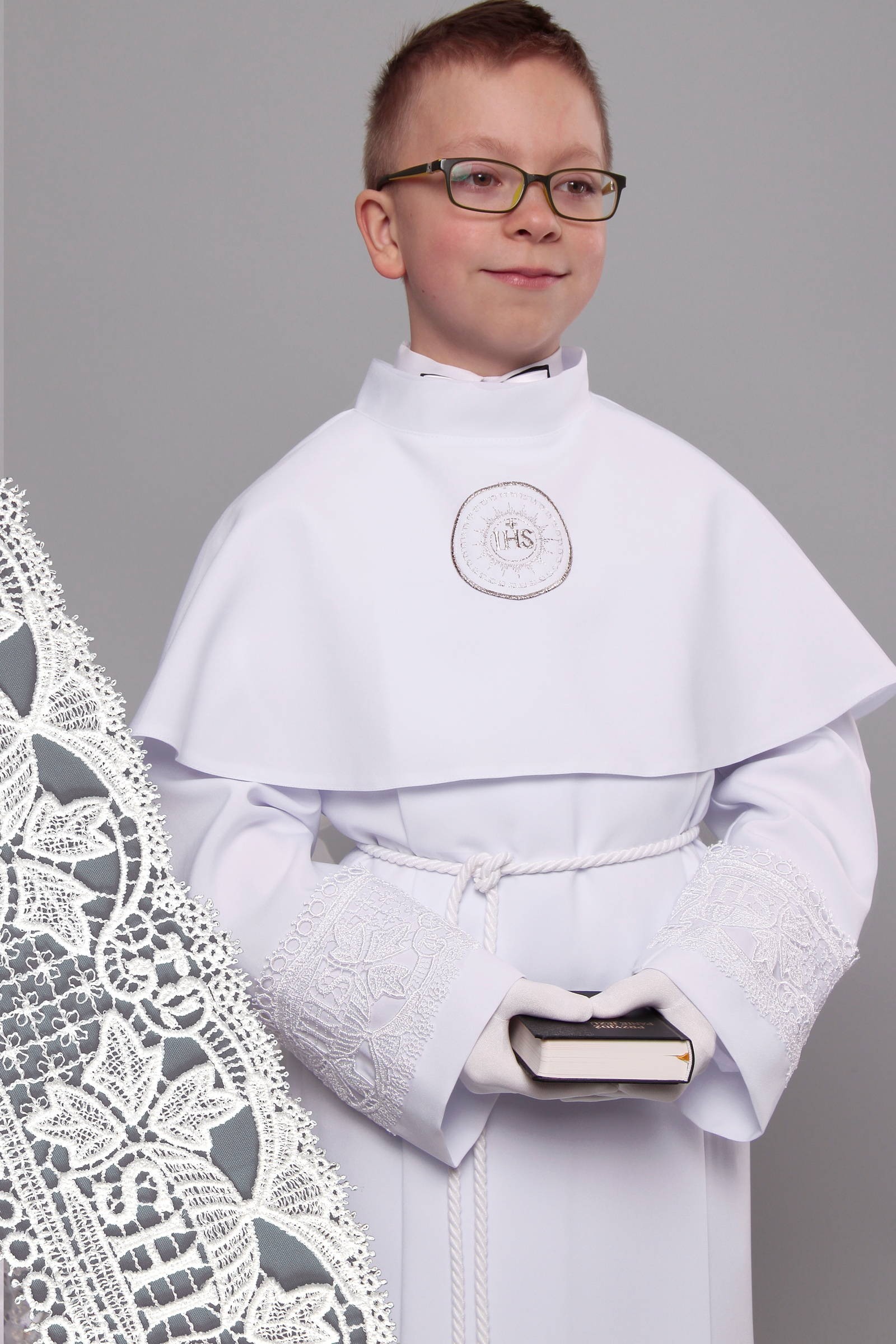 Kommunion albe mit guipure 11/UK-KK - obraz 0