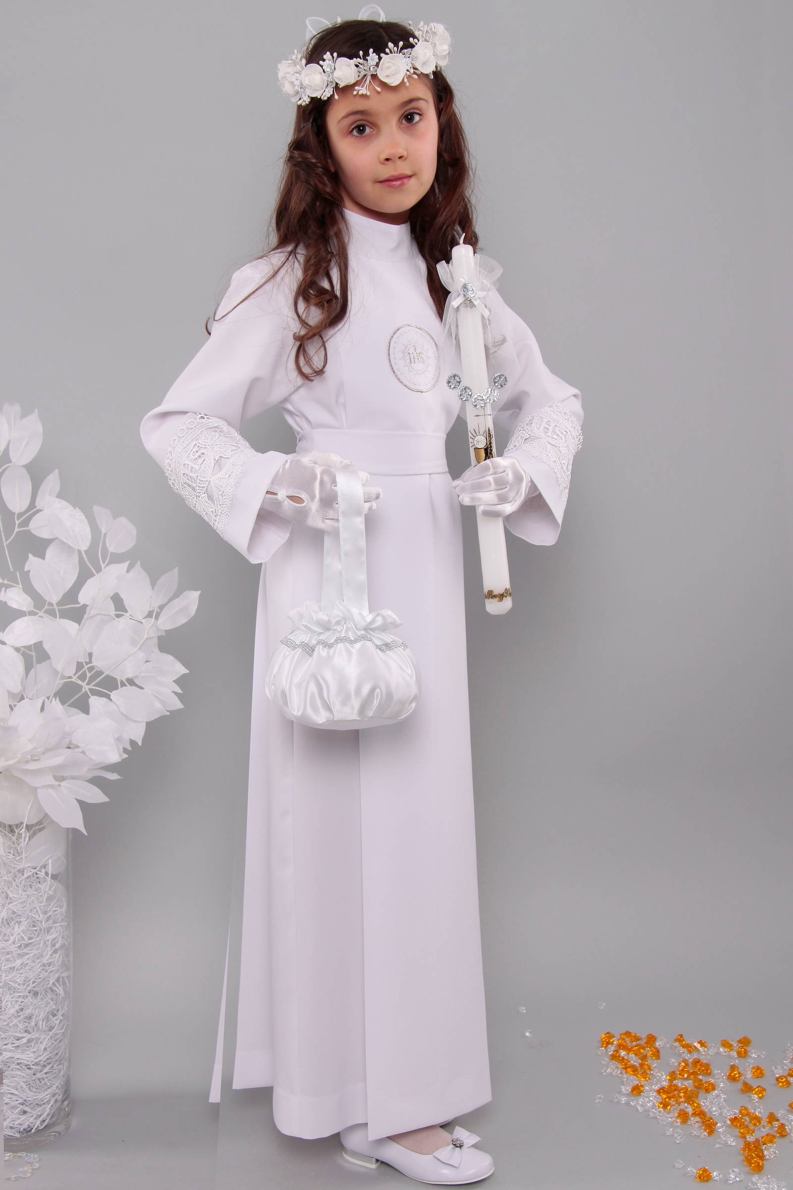 Kommunion albe mit guipure 11a/UK-K - obraz 3