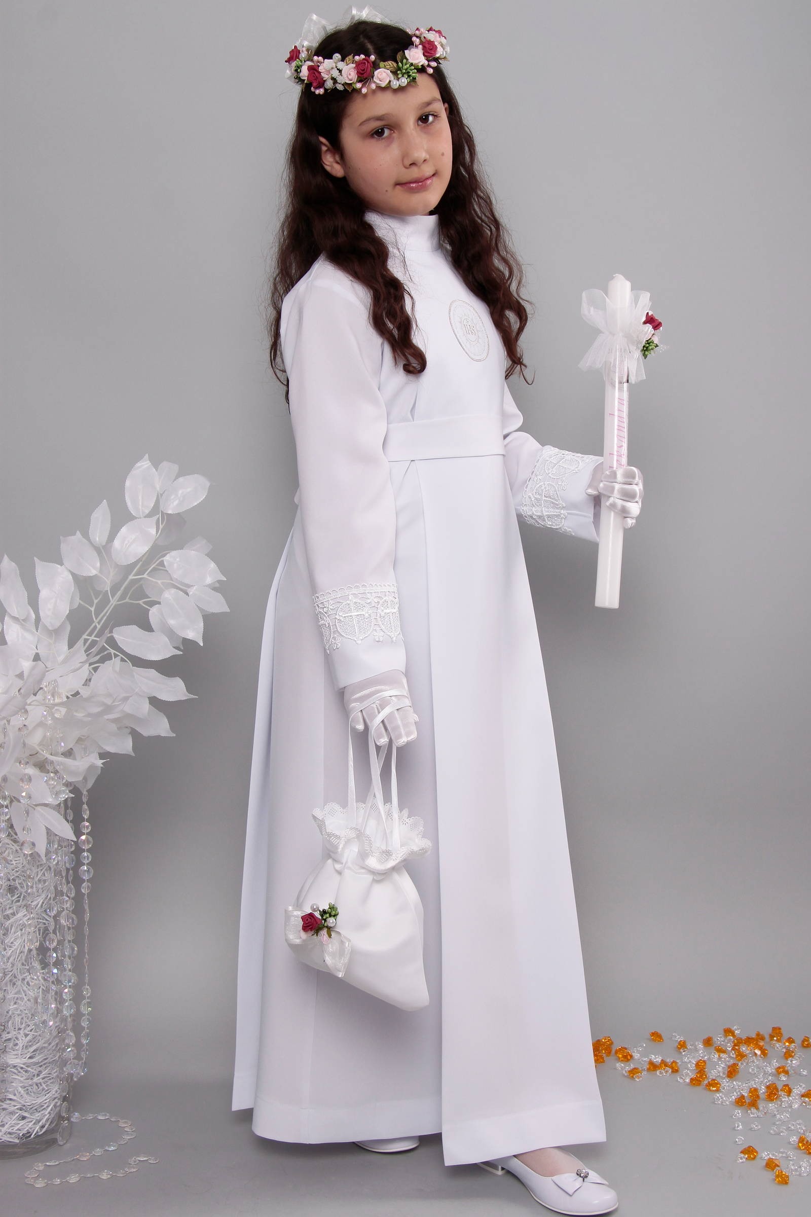 Kommunion albe mit guipure 13a/UK-K - obraz 3