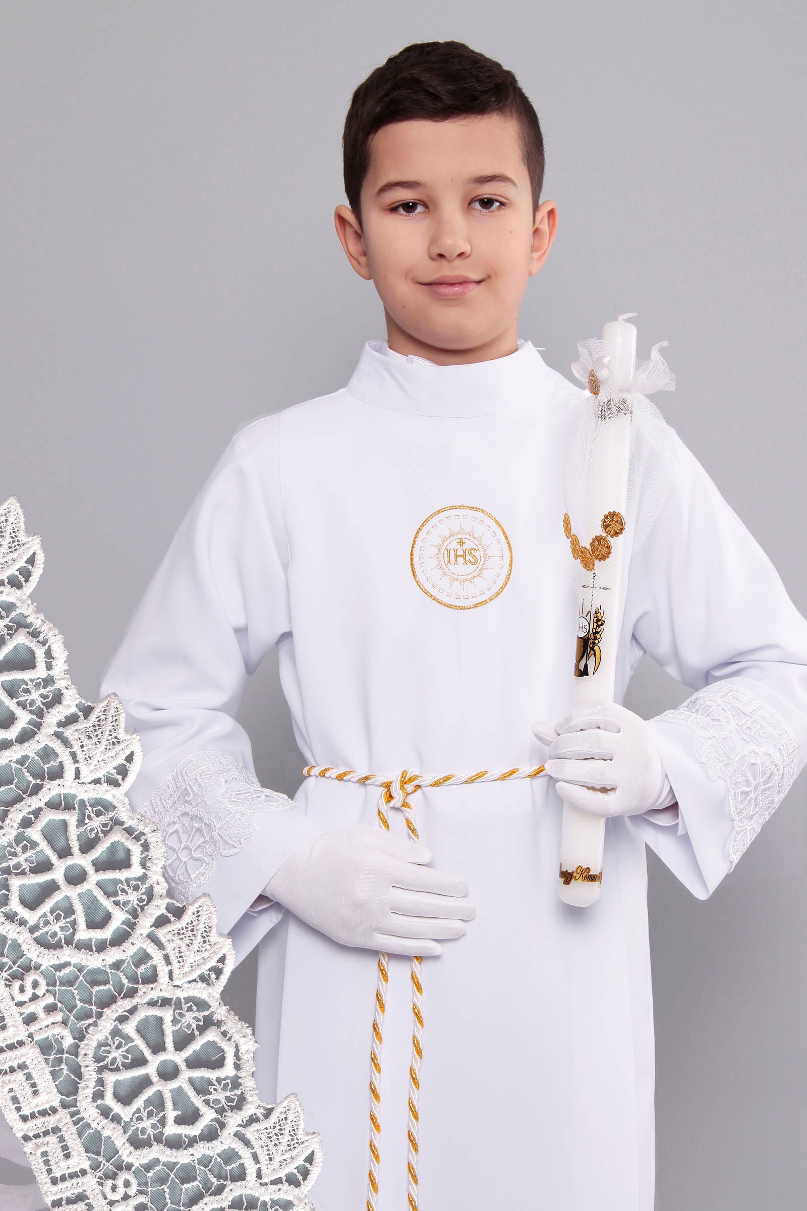 Kommunion albe mit guipure 8/UK-Z1 - obraz 0