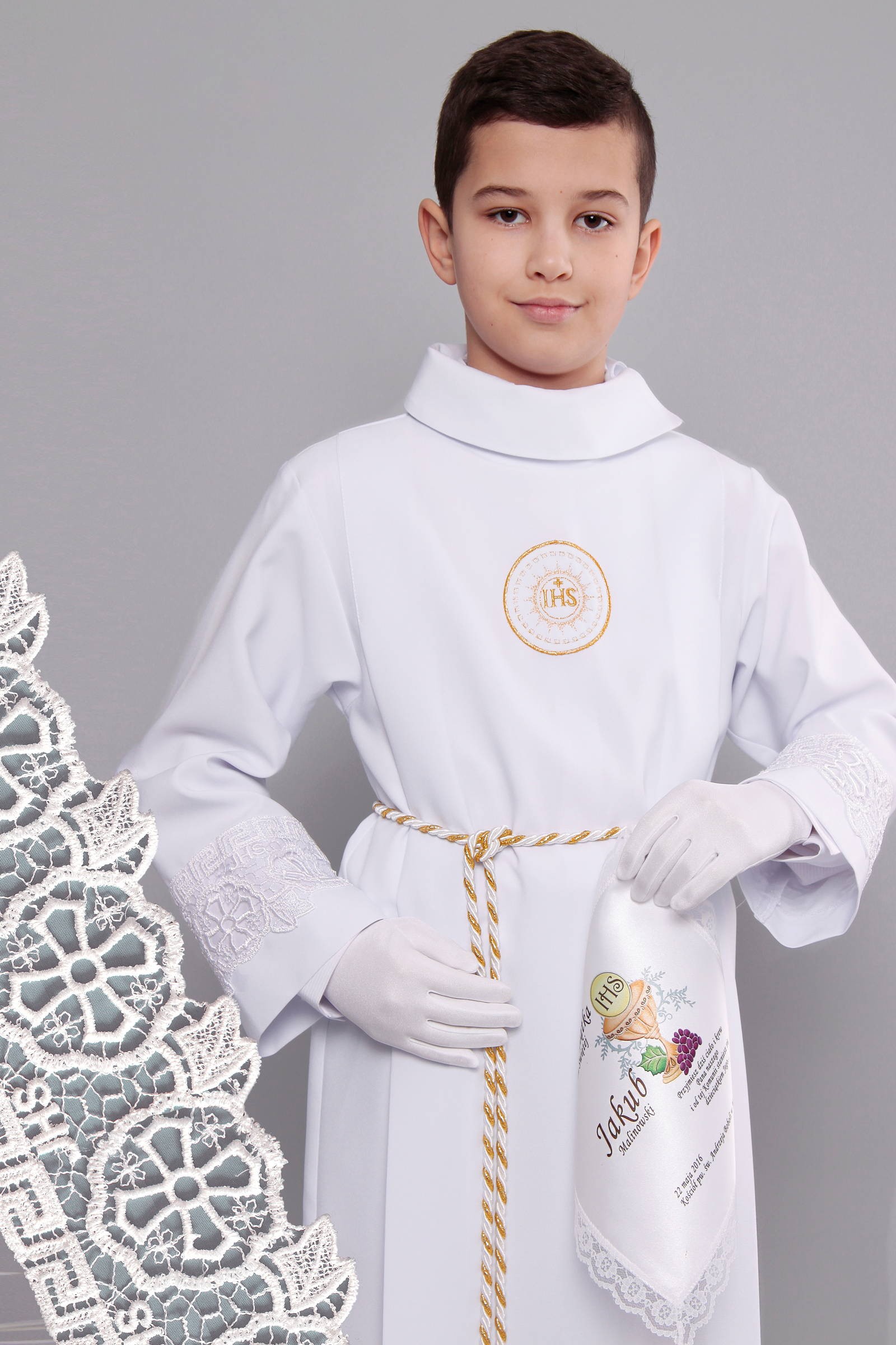 Kommunion albe mit guipure 13/UK-Z1 - obraz 0