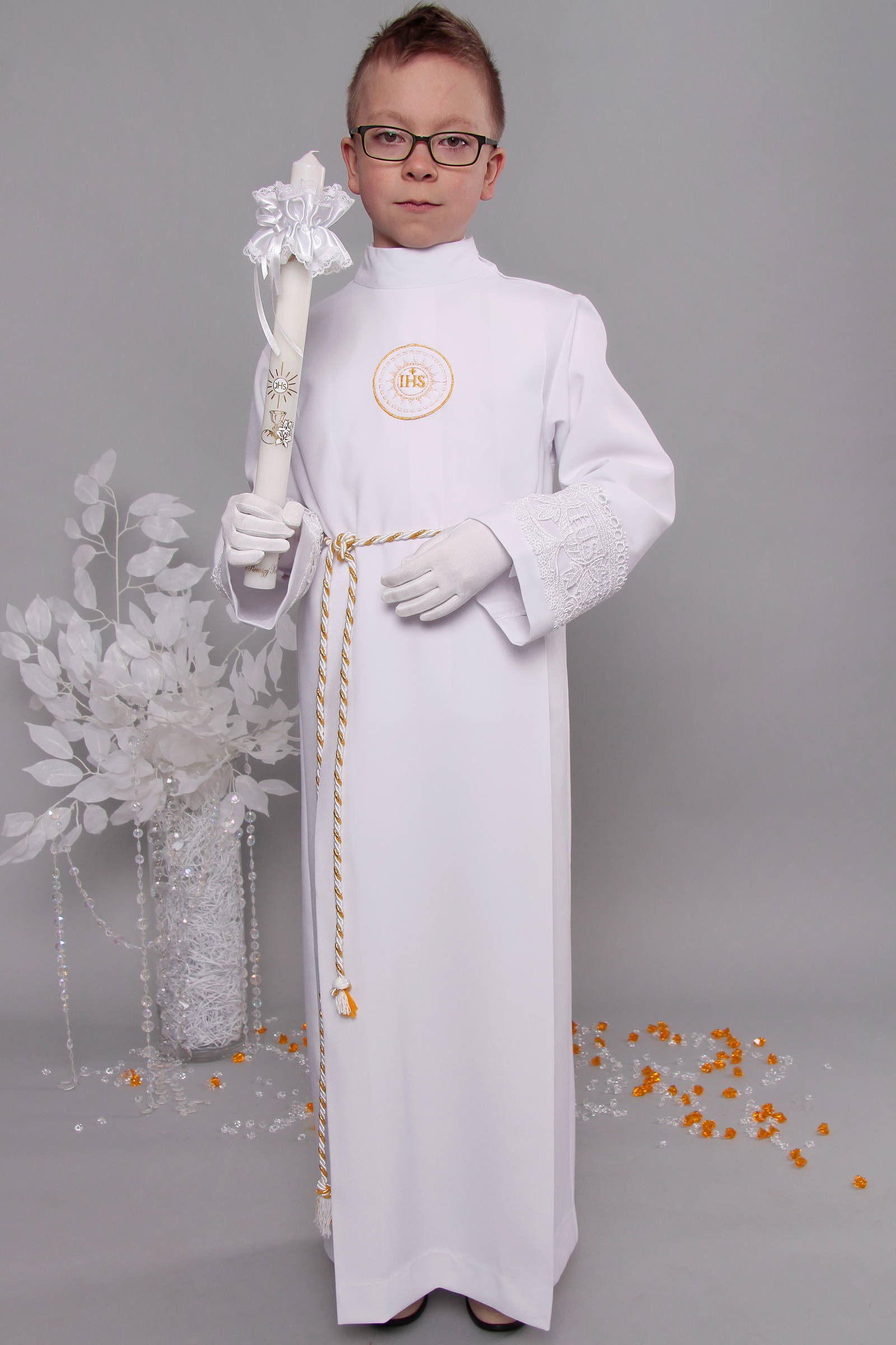 Kommunion albe mit guipure 8/UK-Z3 - obraz 2