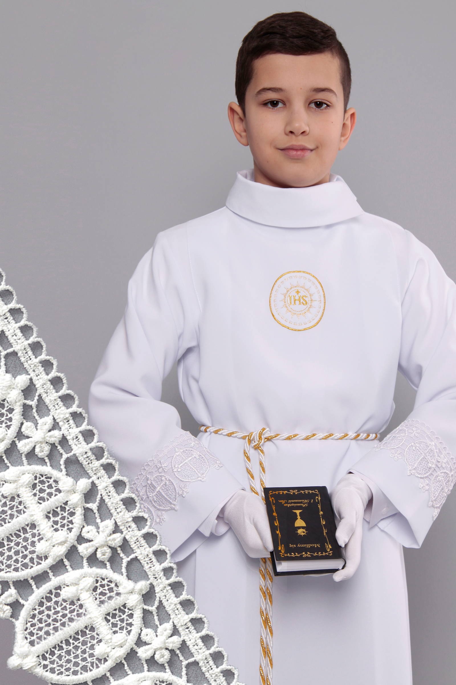 Kommunion albe mit guipure 13/UK-Z2 - obraz 0