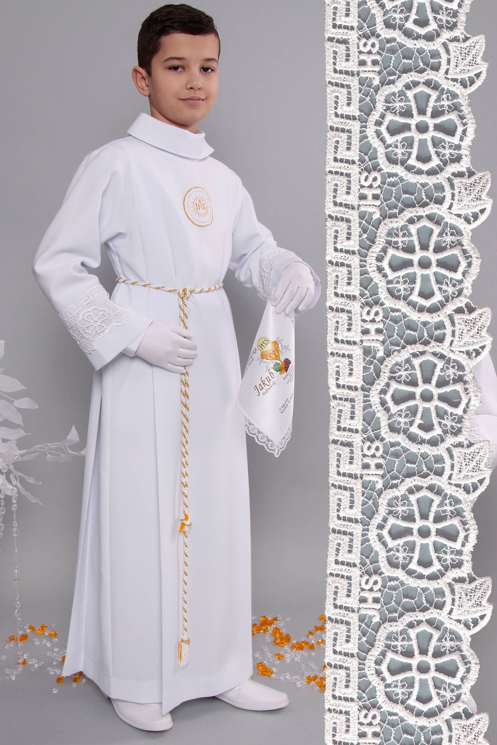 Kommunion albe mit guipure 13/UK-Z1 - obraz 1