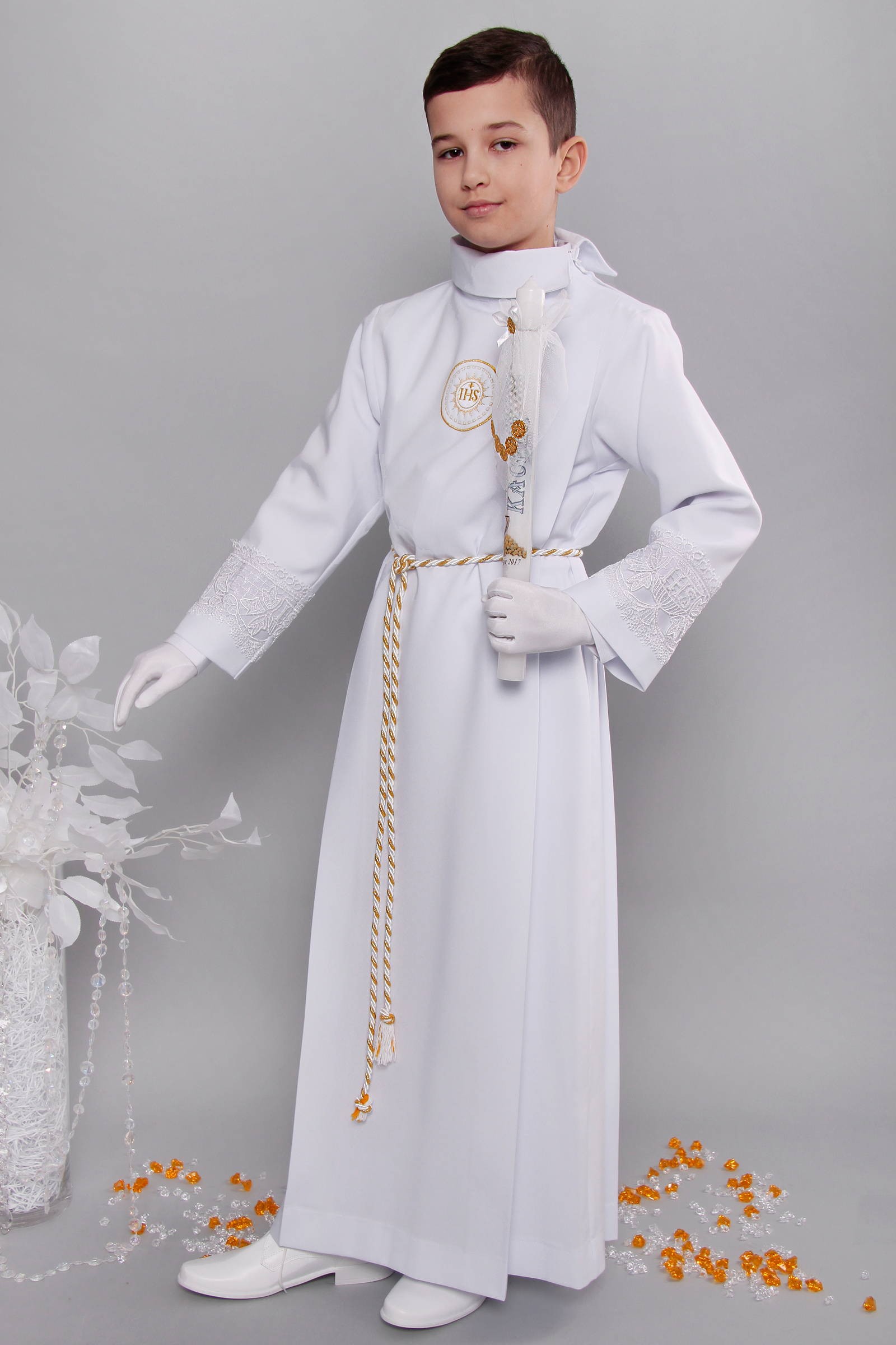 Kommunion albe mit guipure 13/UK-Z3 - obraz 2